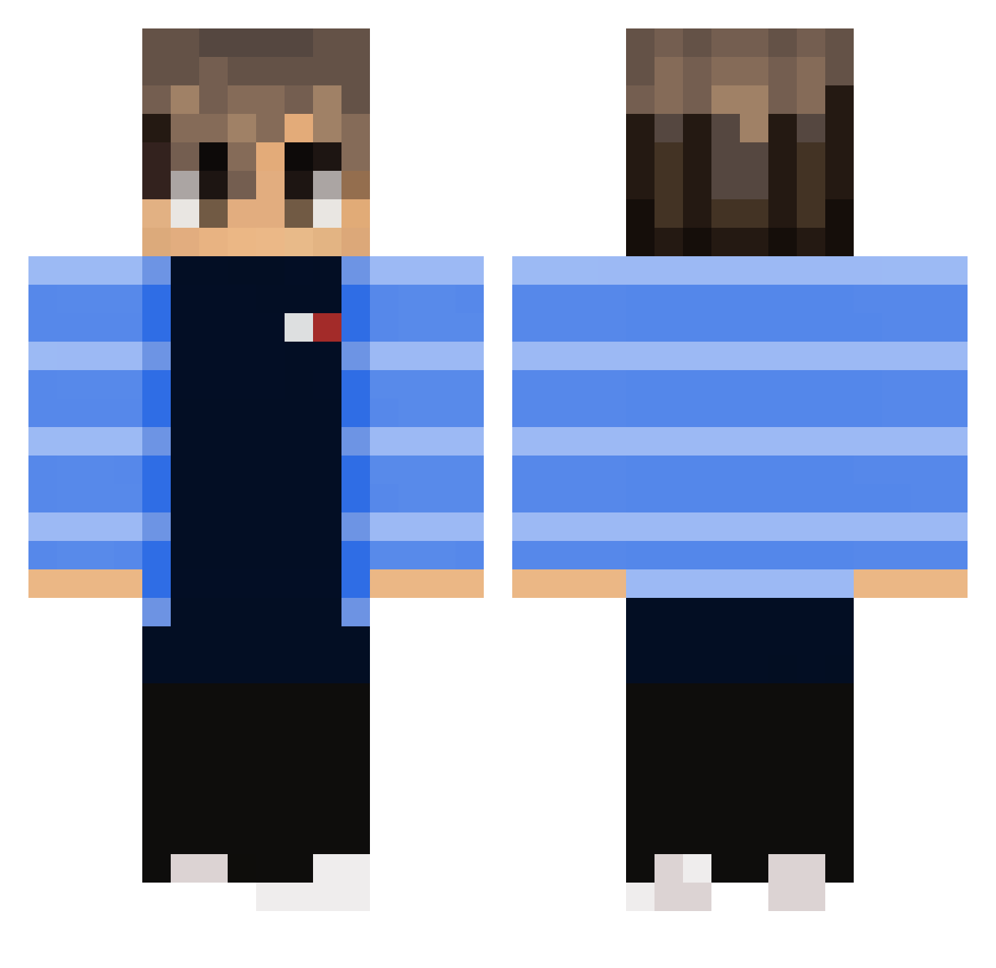slordpad Minecraft skin, front and back view