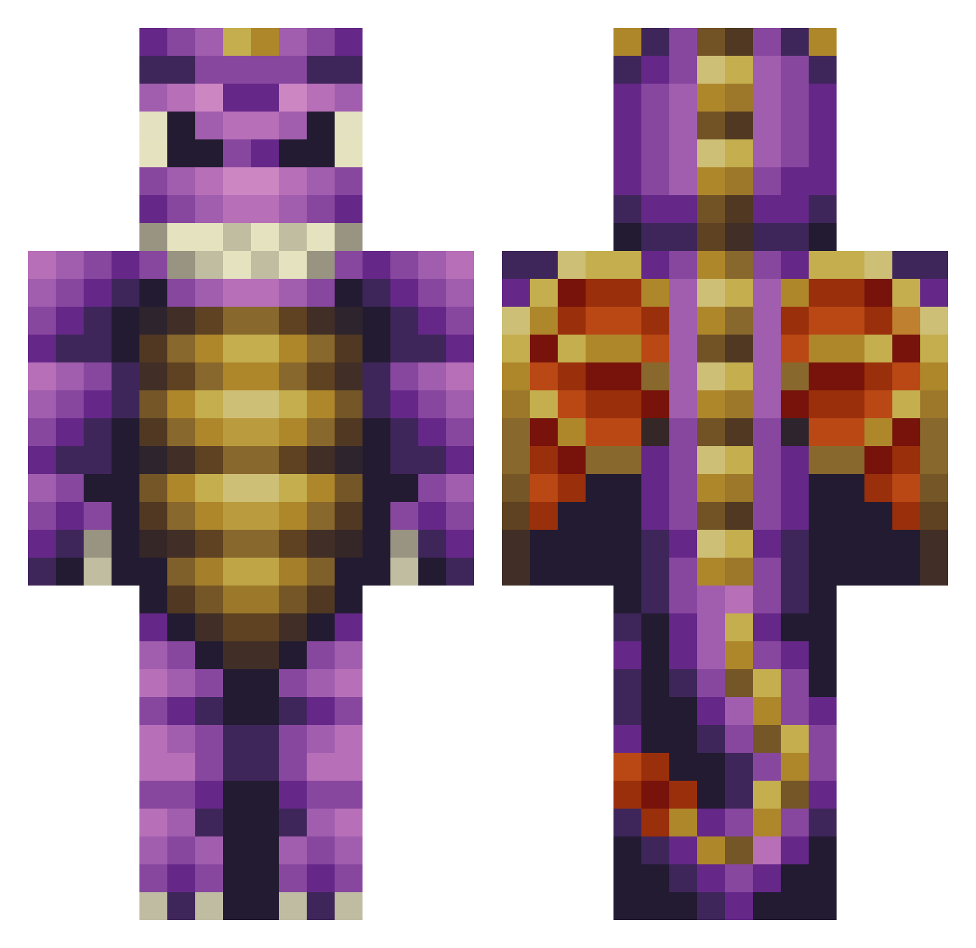 CHARGED_SPYRO Minecraft skin, front and back view