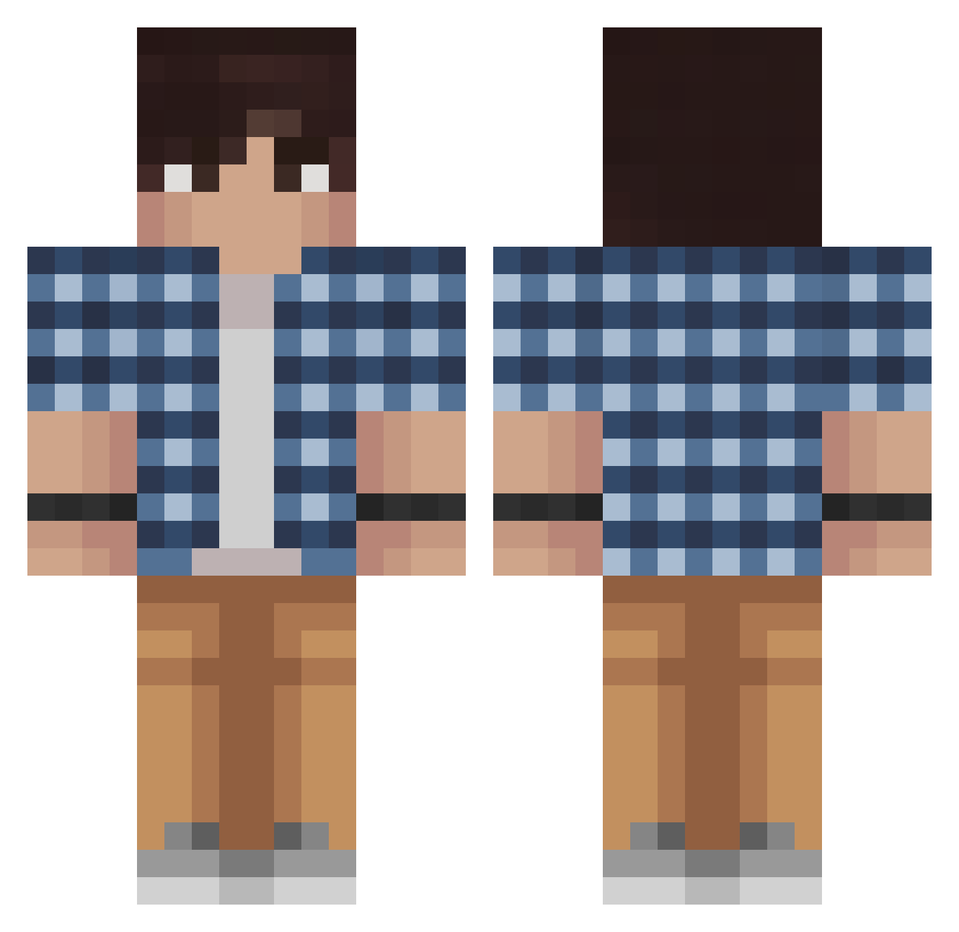 JuanchoPobb Minecraft skin, front and back view