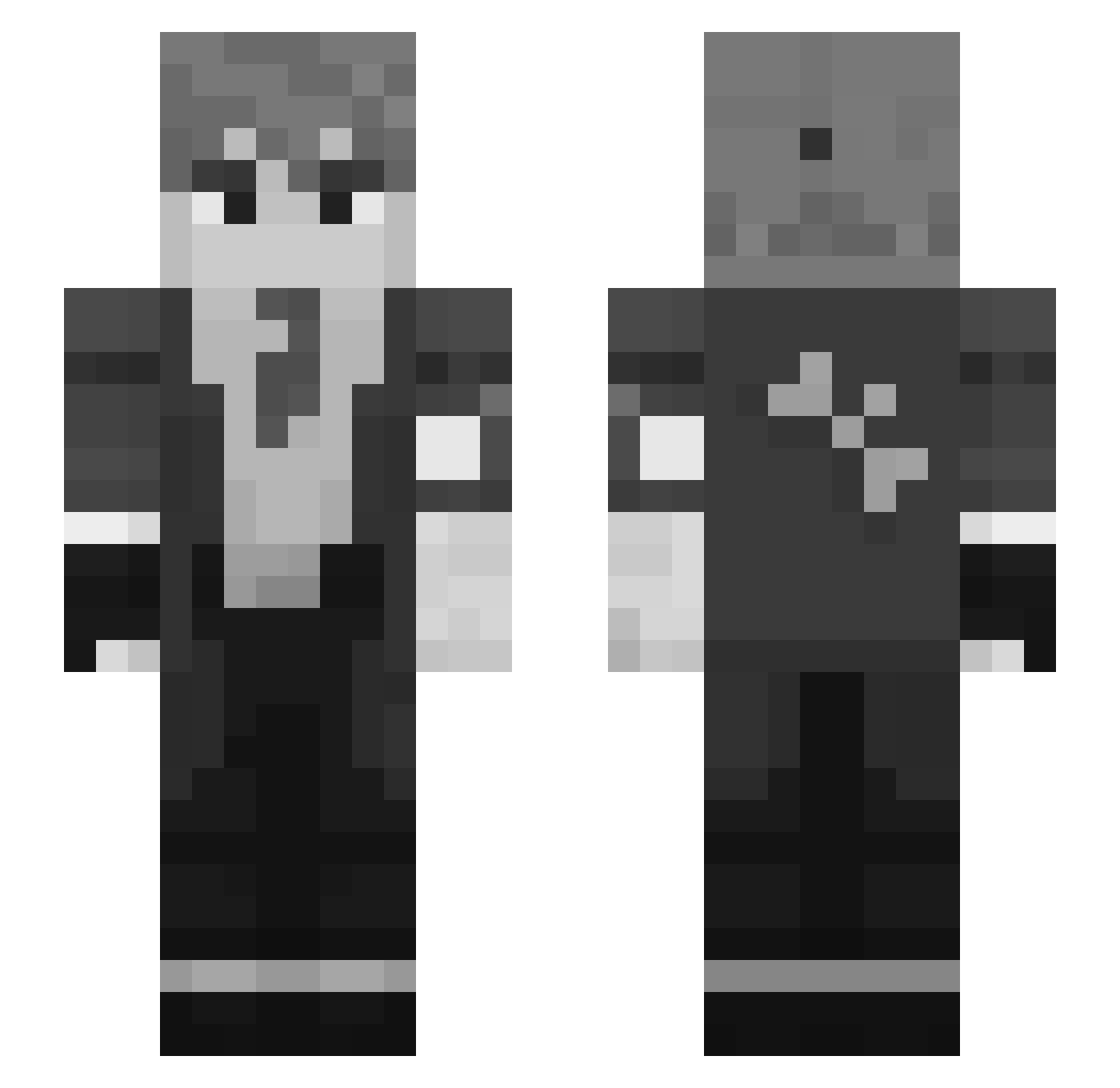 yesorda Minecraft skin, front and back view