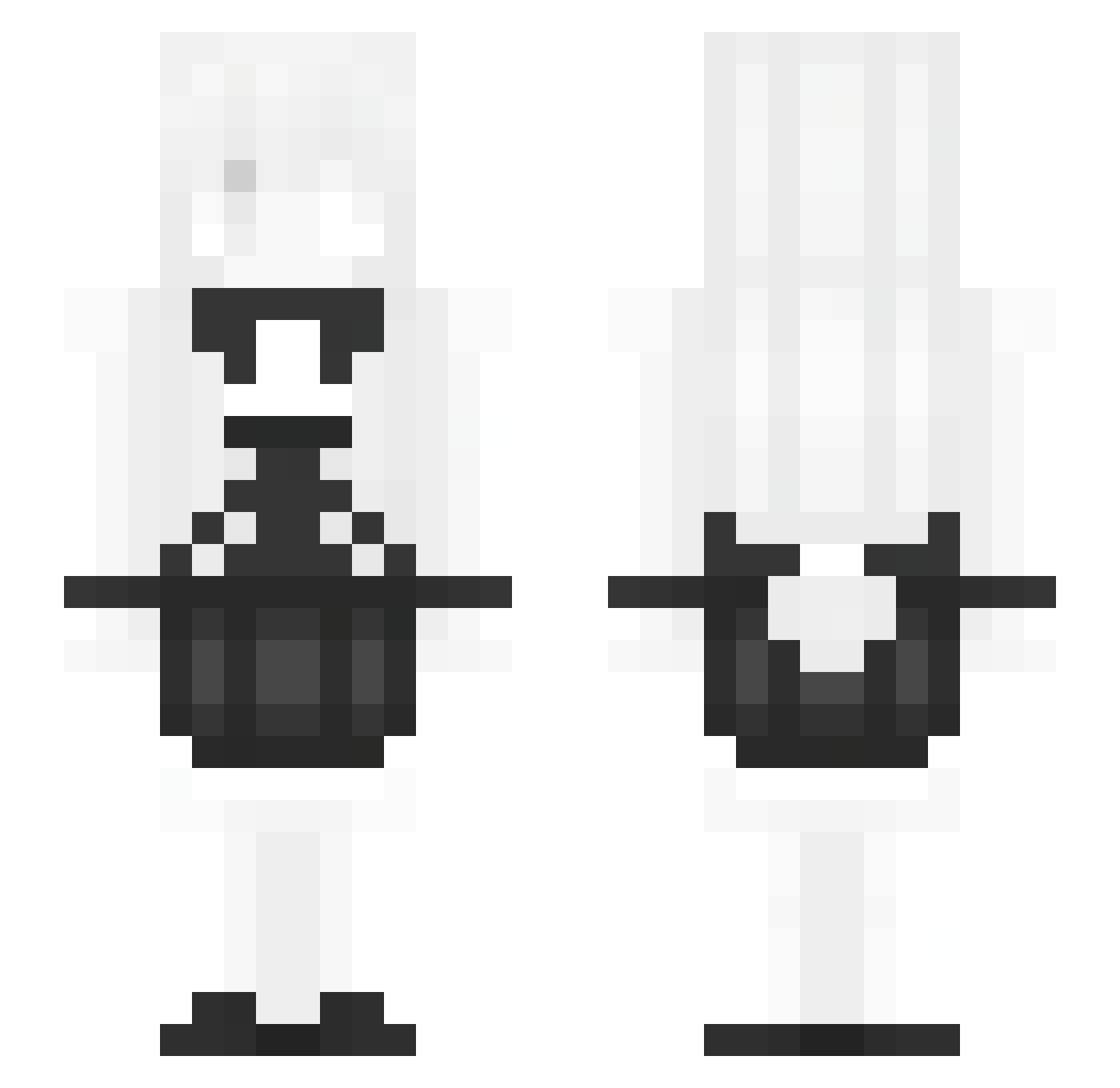 Senhas Minecraft skin, front and back view