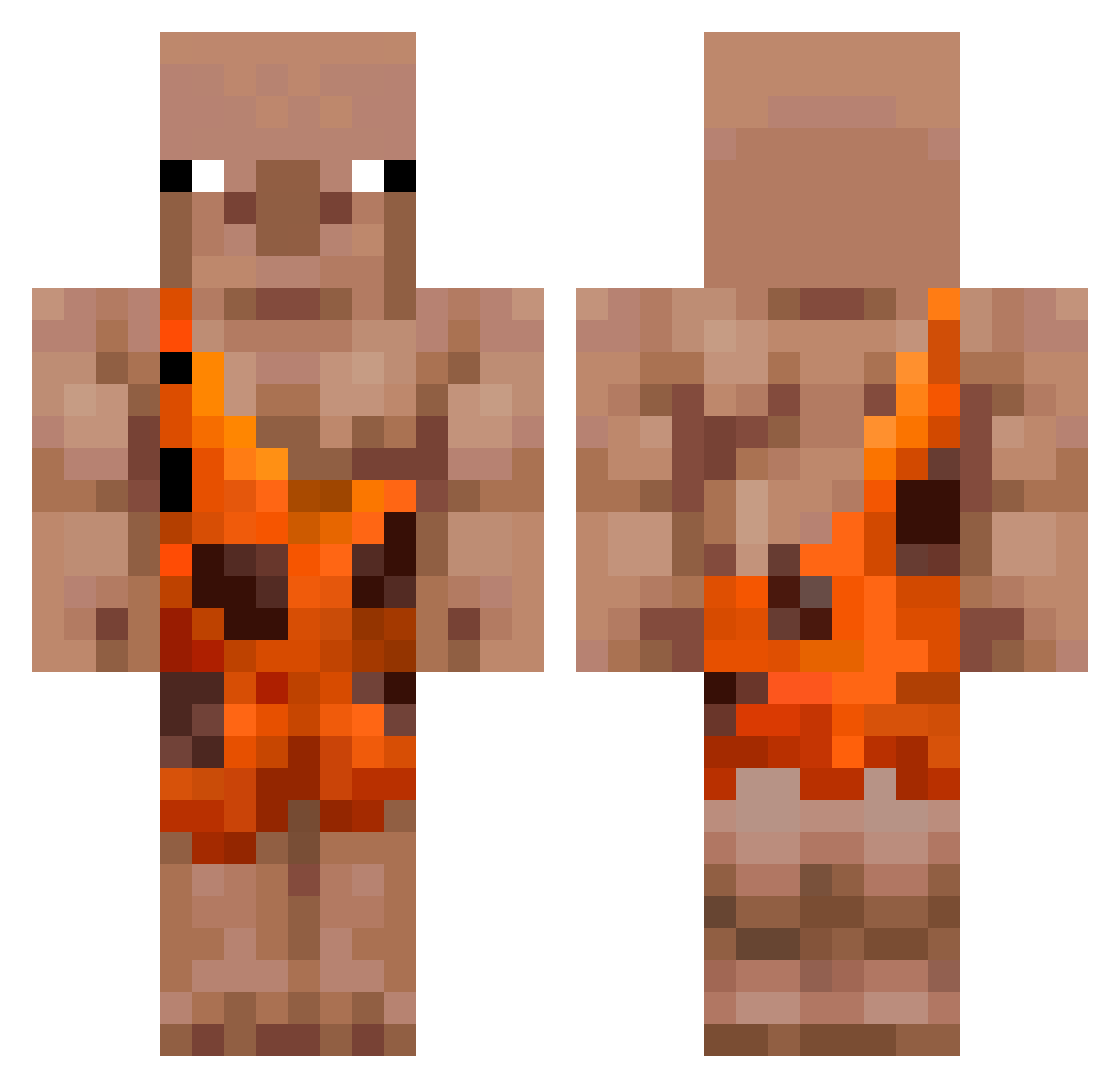 Regizan Minecraft skin, front and back view