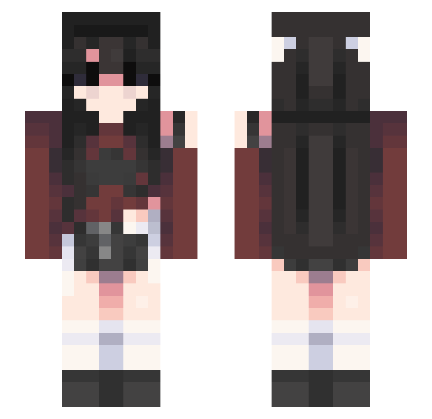ratree Minecraft skin, front and back view