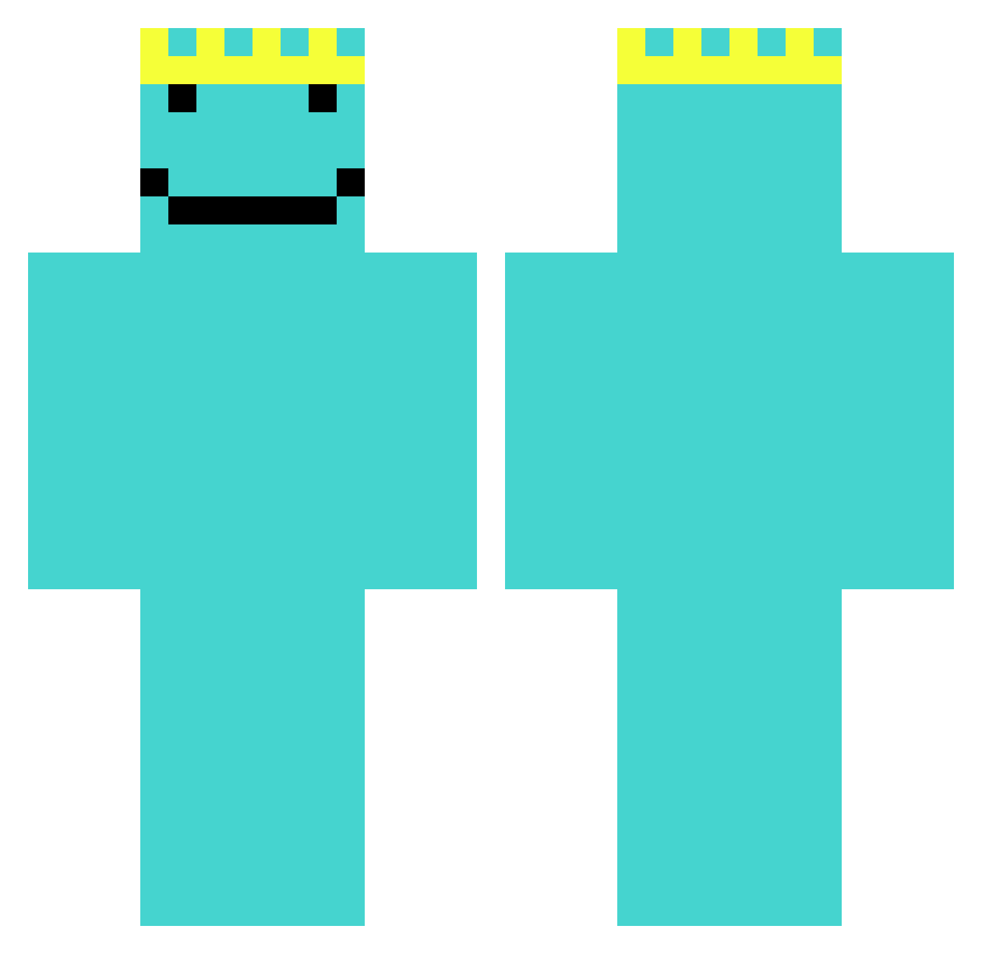 viqune Minecraft skin, front and back view