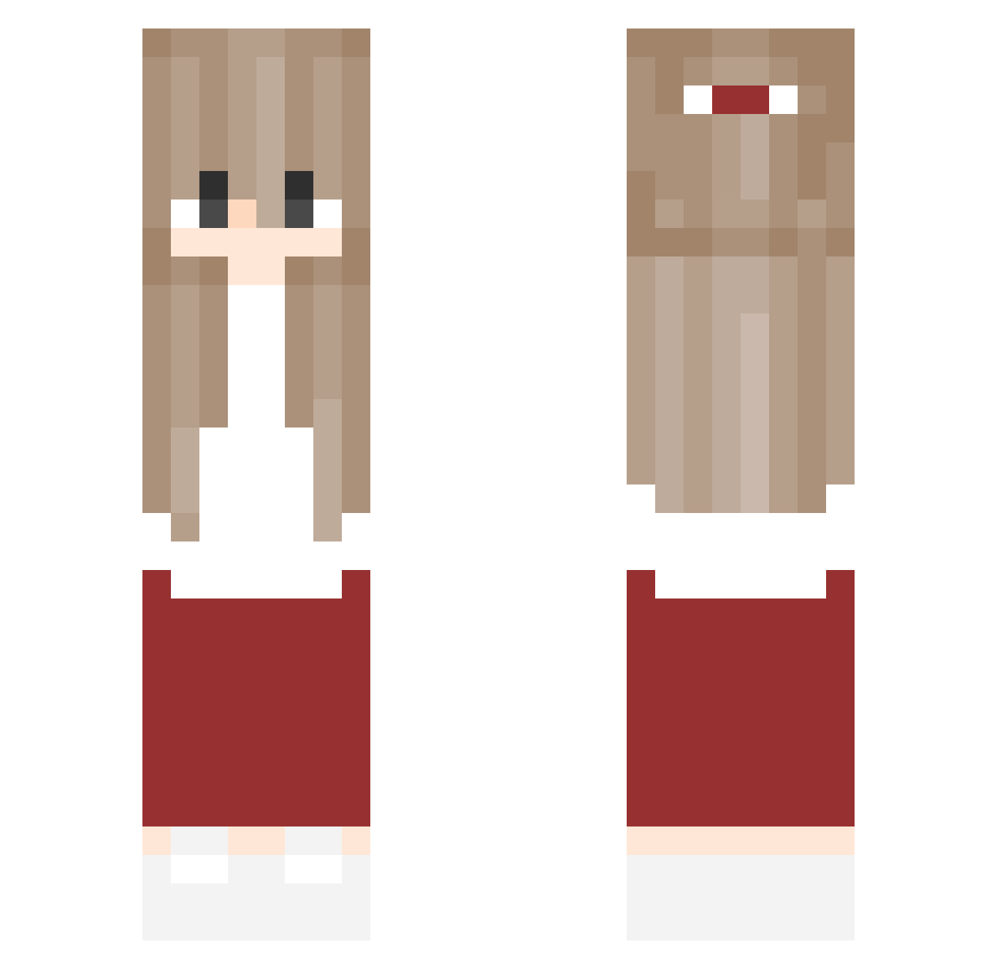 IrenixMV Minecraft skin, front and back view