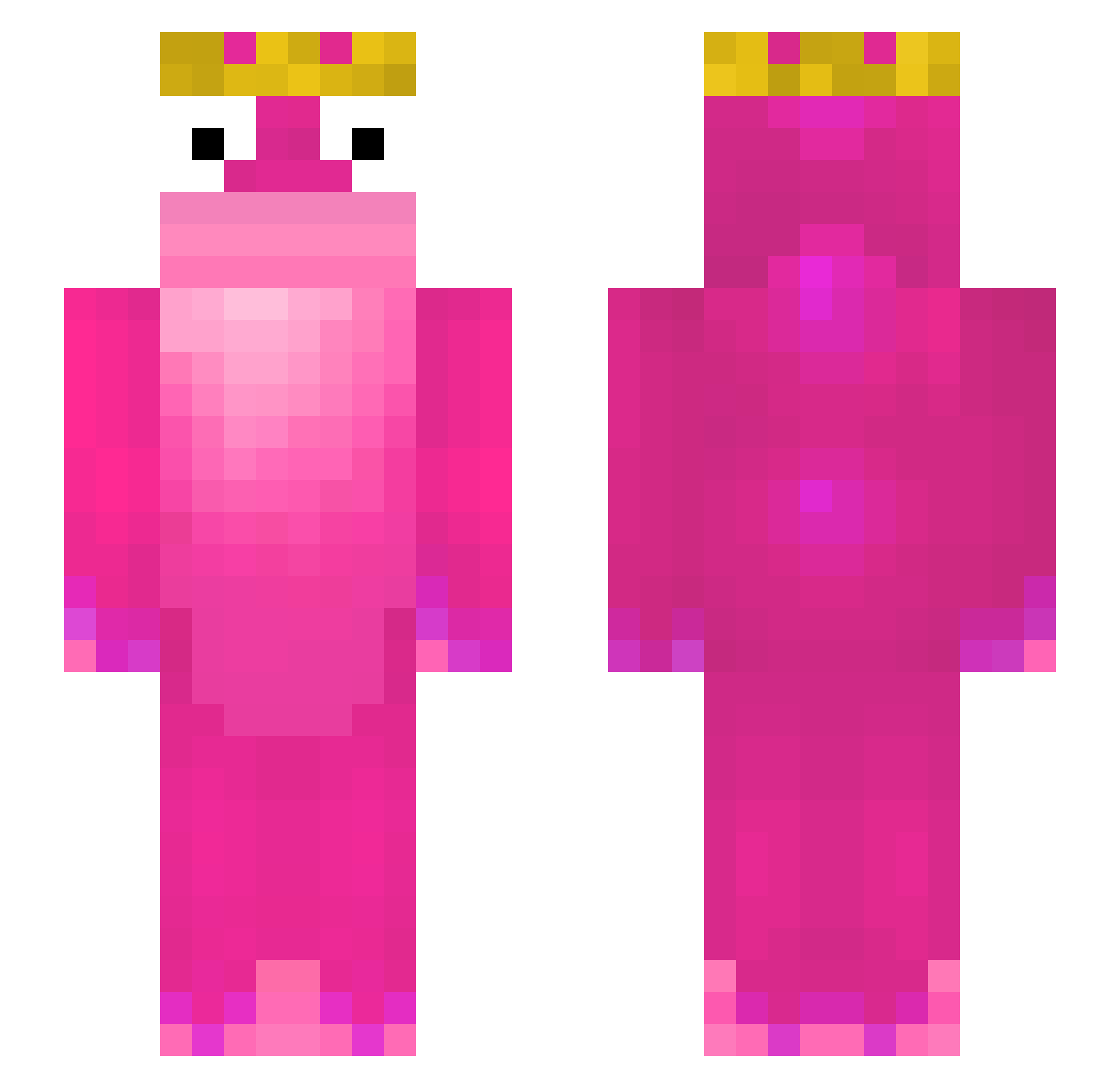 WontLove Minecraft skin, front and back view