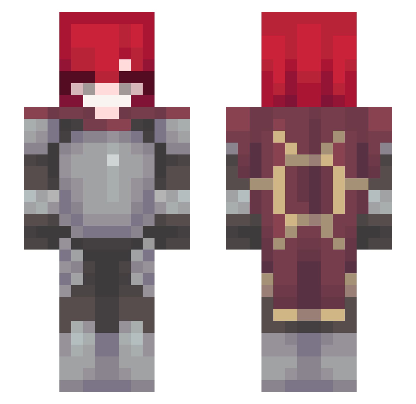 RosiePlus Minecraft skin, front and back view
