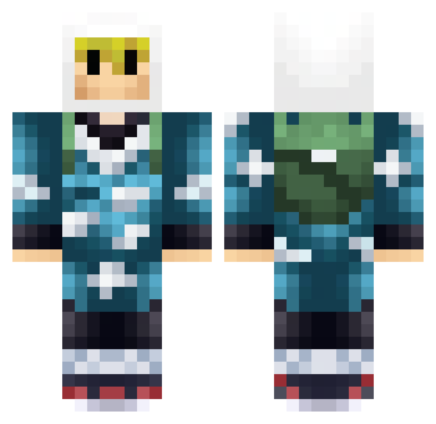 HaX___ Minecraft skin, front and back view