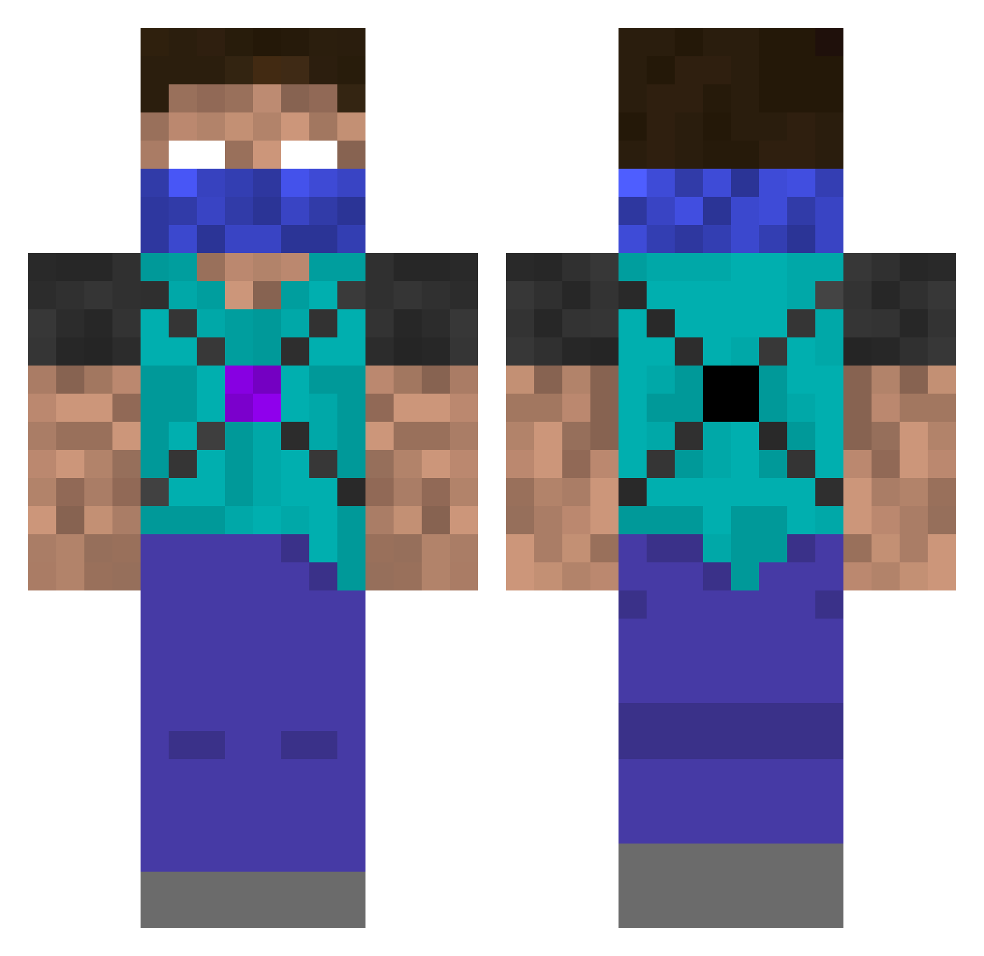 RafTdeh Minecraft skin, front and back view