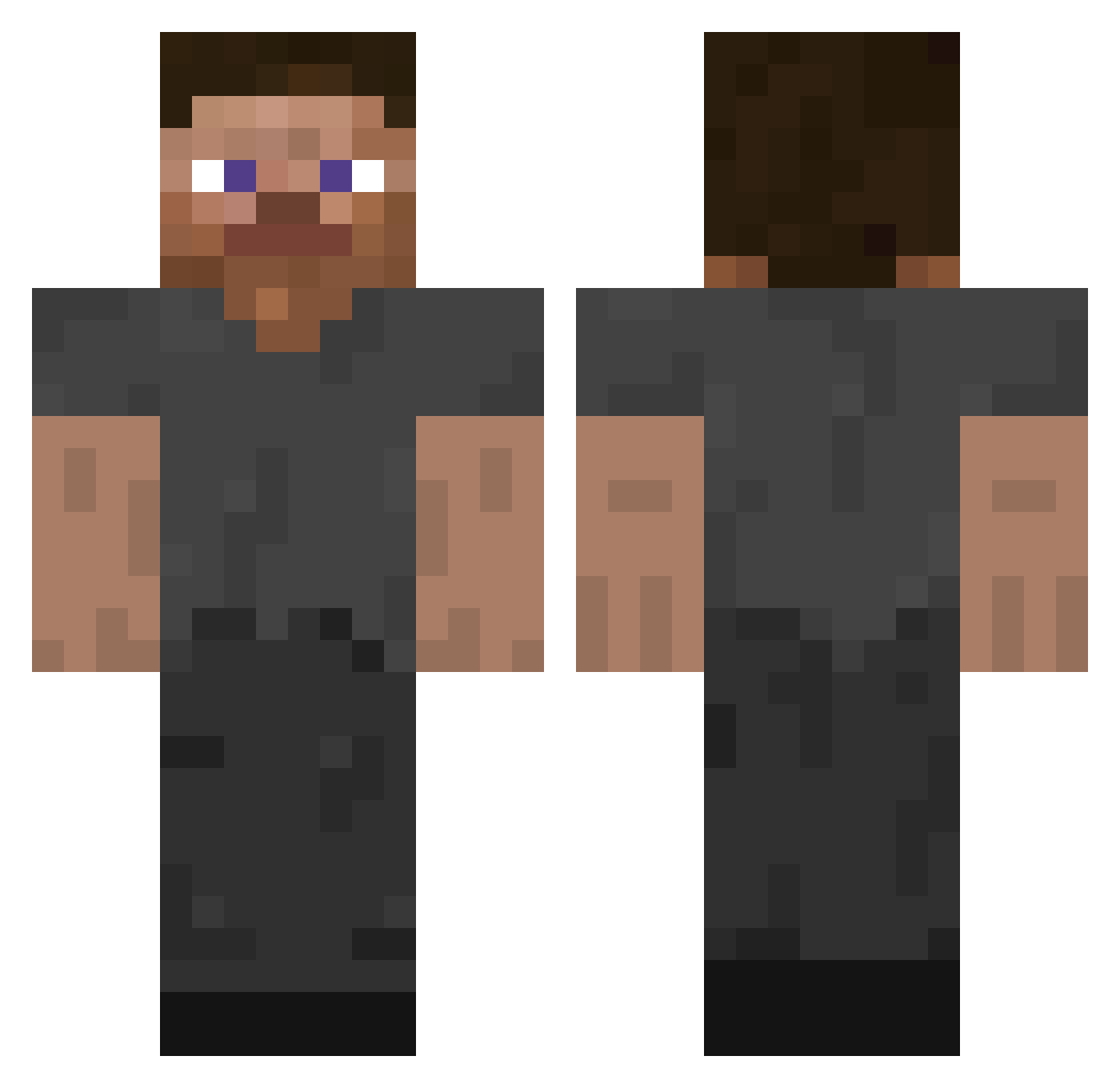 Soulb3rry Minecraft skin, front and back view