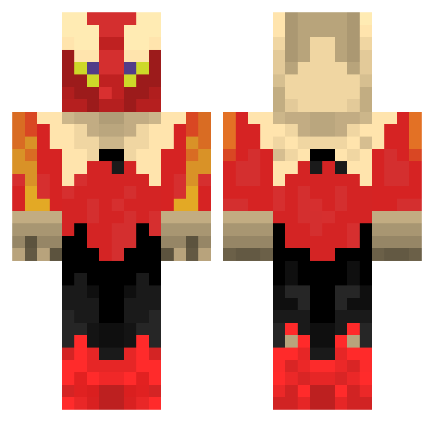 Brxsegali Minecraft skin, front and back view