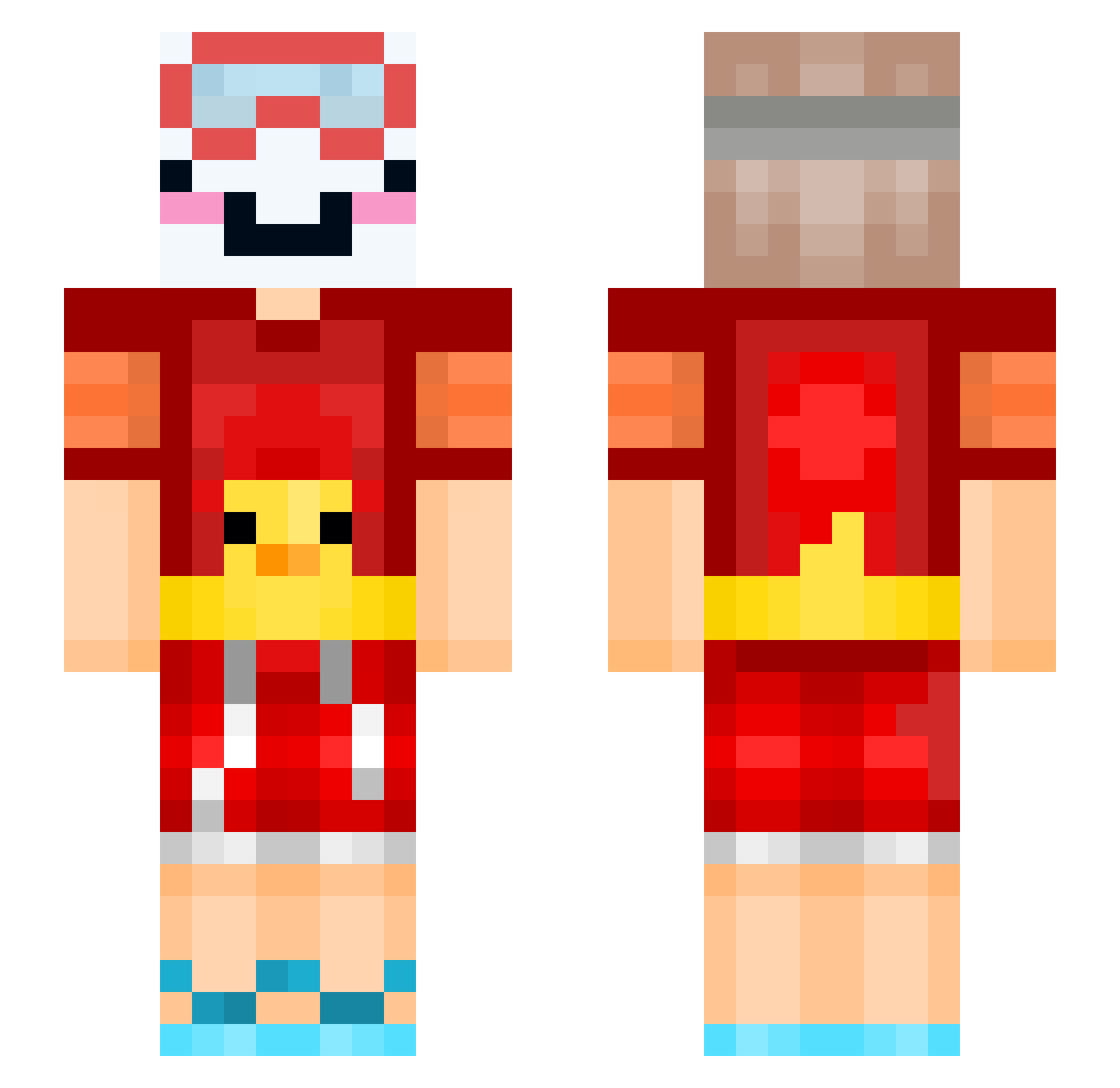 euuukal Minecraft skin, front and back view