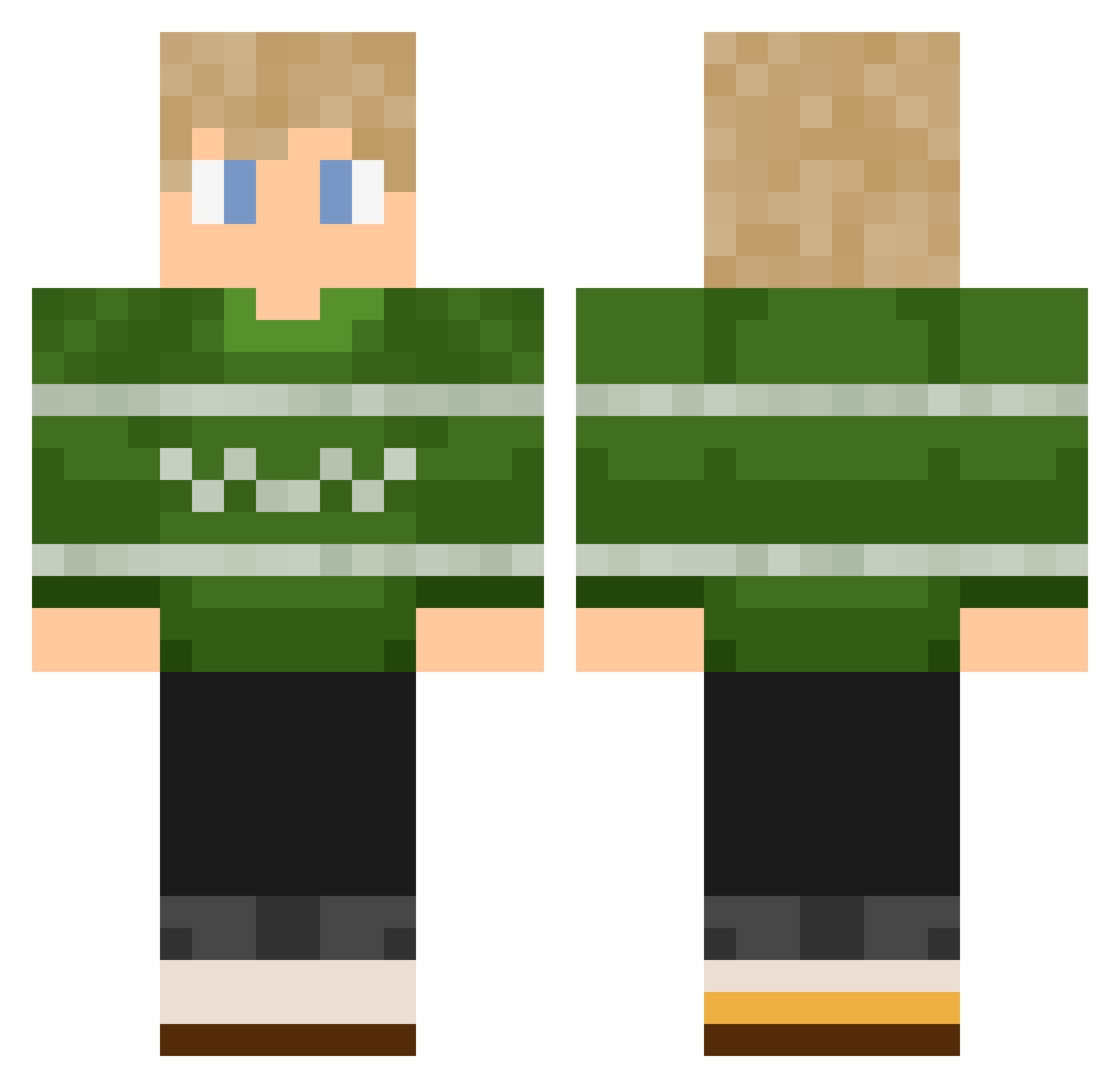 Ben_P28 Minecraft skin, front and back view