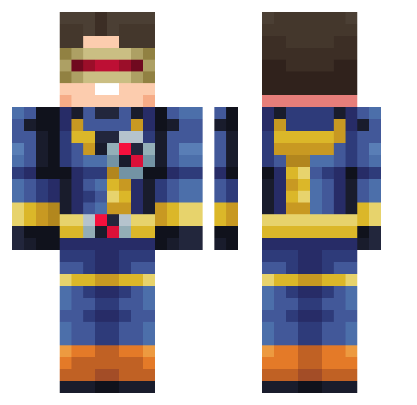 milkdoge Minecraft skin, front and back view