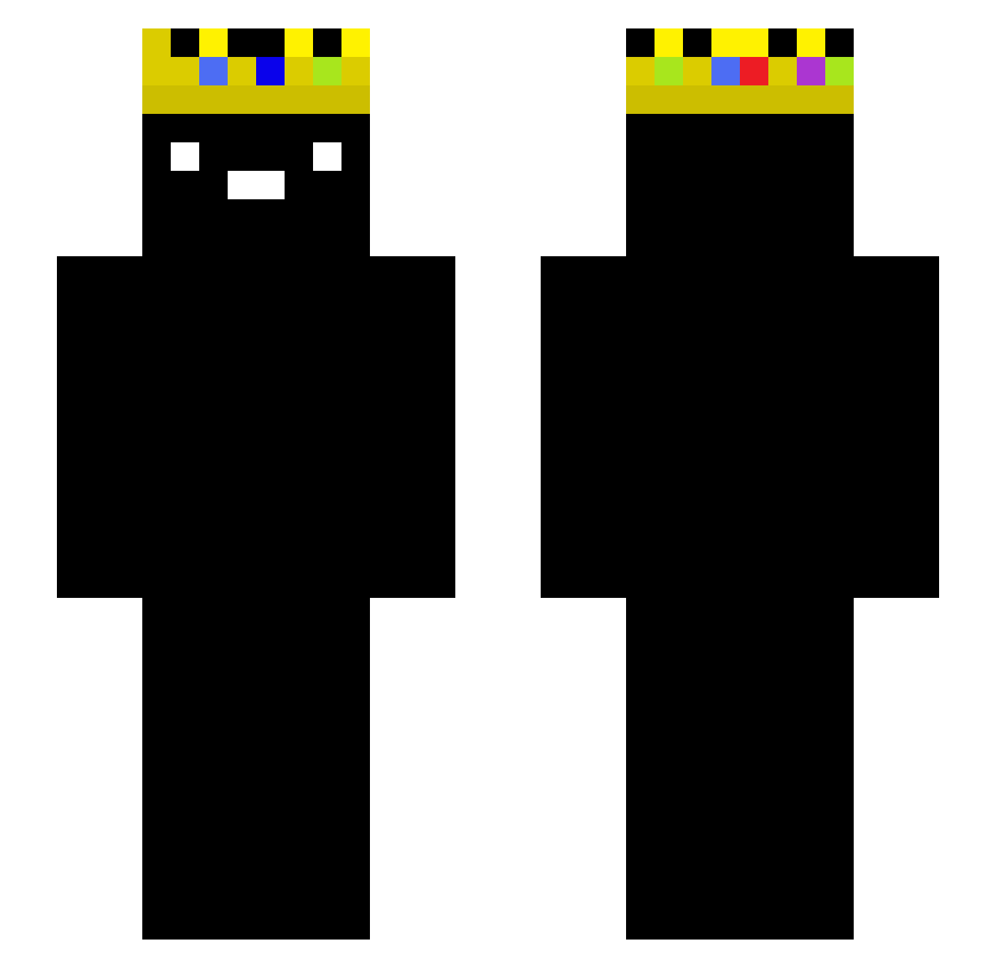 thymy Minecraft skin, front and back view