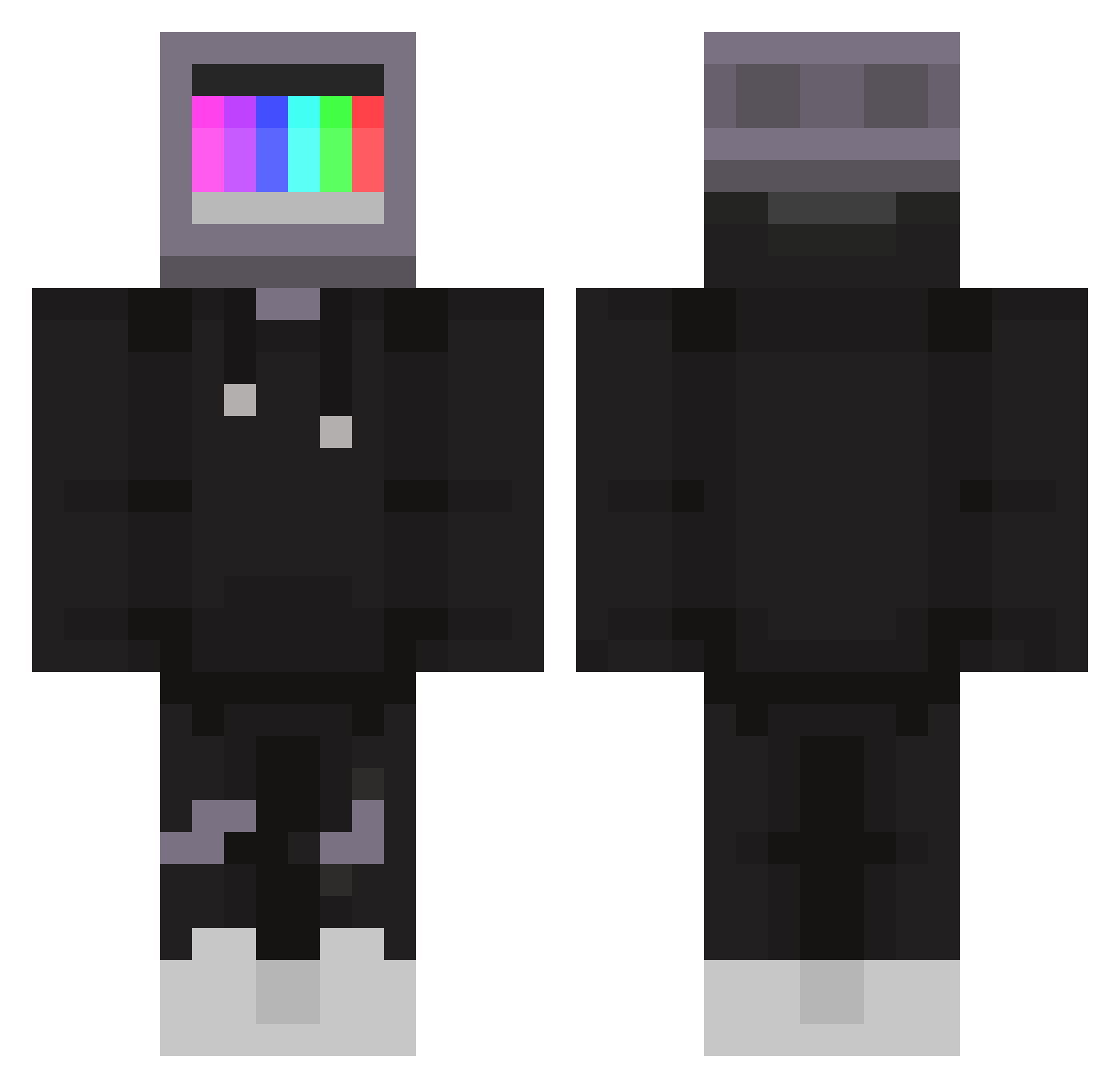 AKL268 Minecraft skin, front and back view