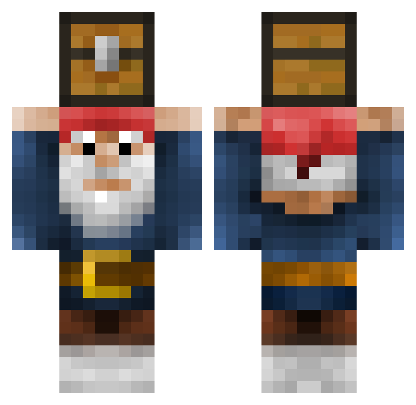 Popacap Minecraft skin, front and back view