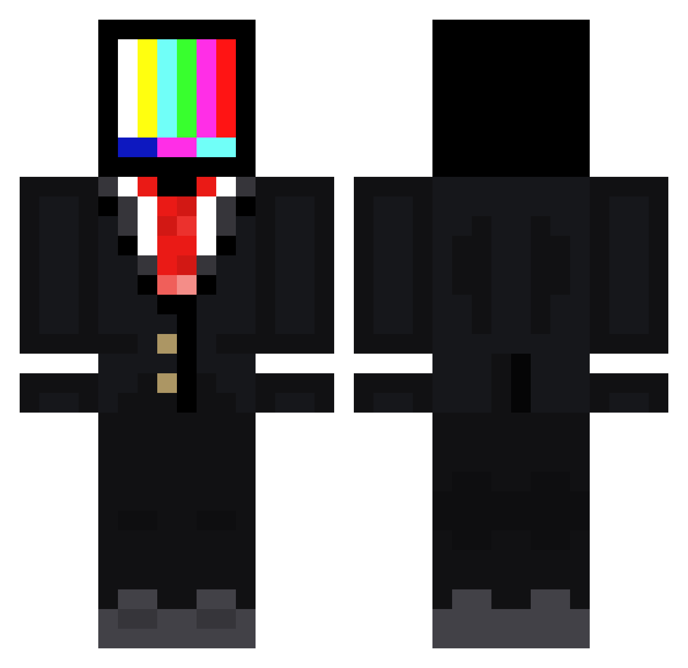 0kng Minecraft skin, front and back view