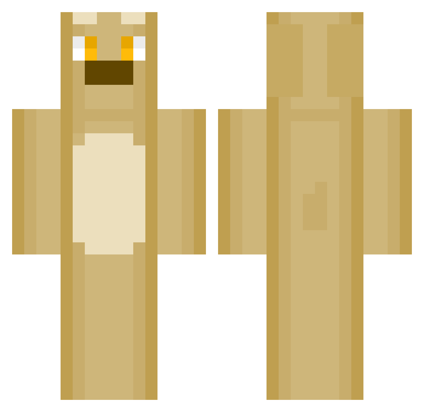 Puszek_Okruszek Minecraft skin, front and back view
