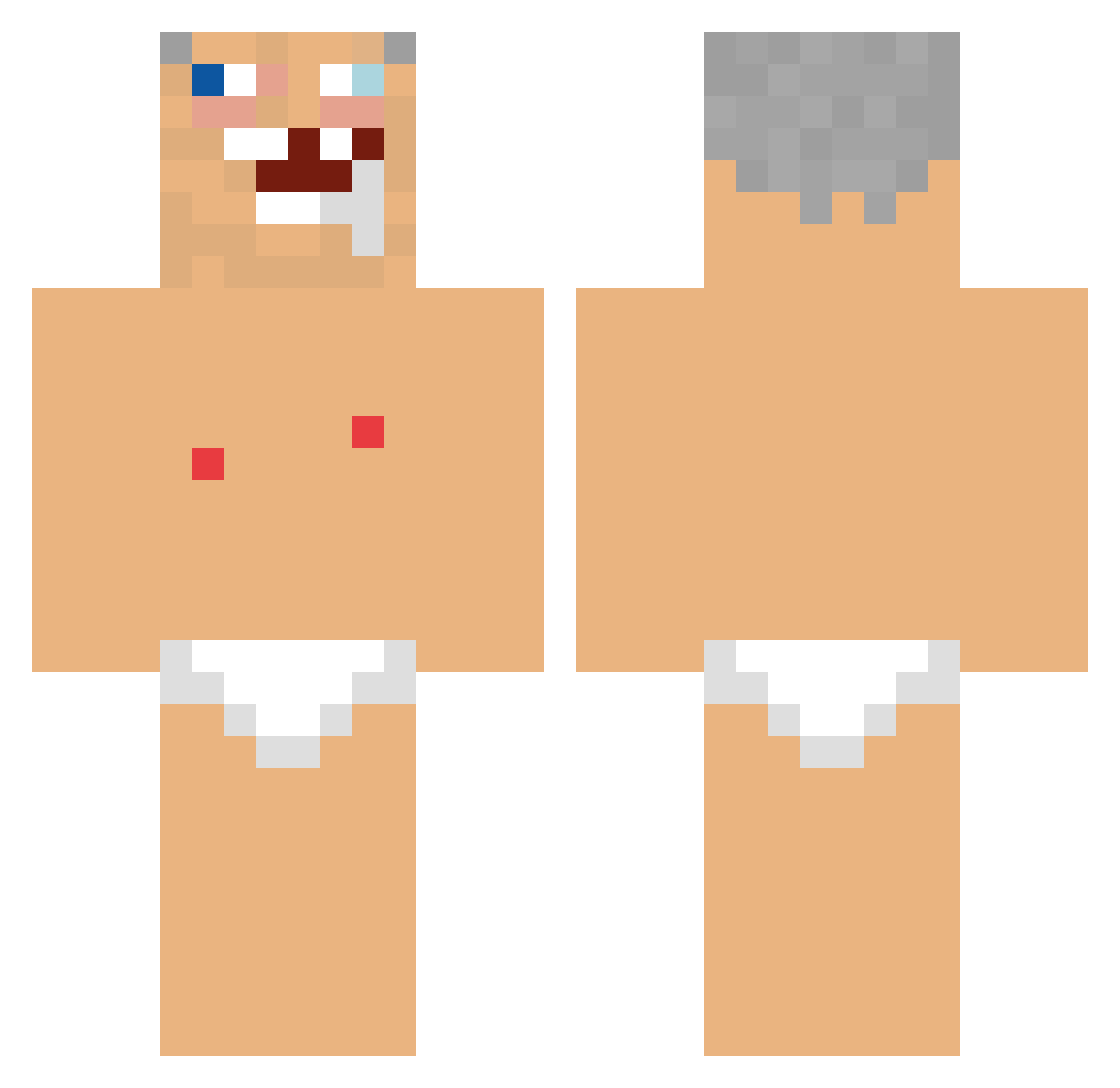RoberciQQ Minecraft skin, front and back view