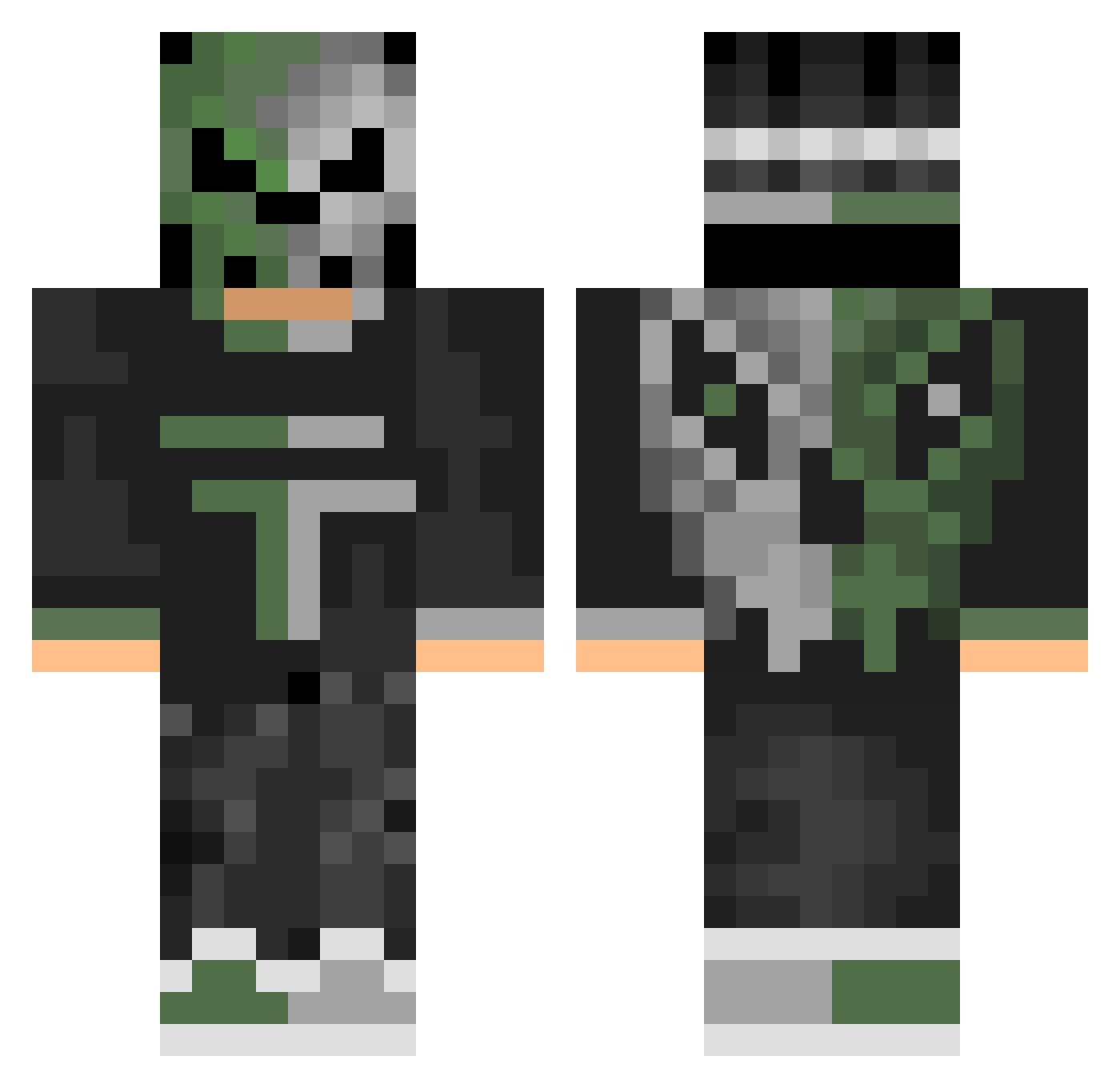 Turki507 Minecraft skin, front and back view