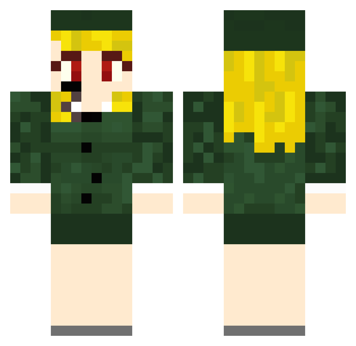 kamamoto112 Minecraft skin, front and back view