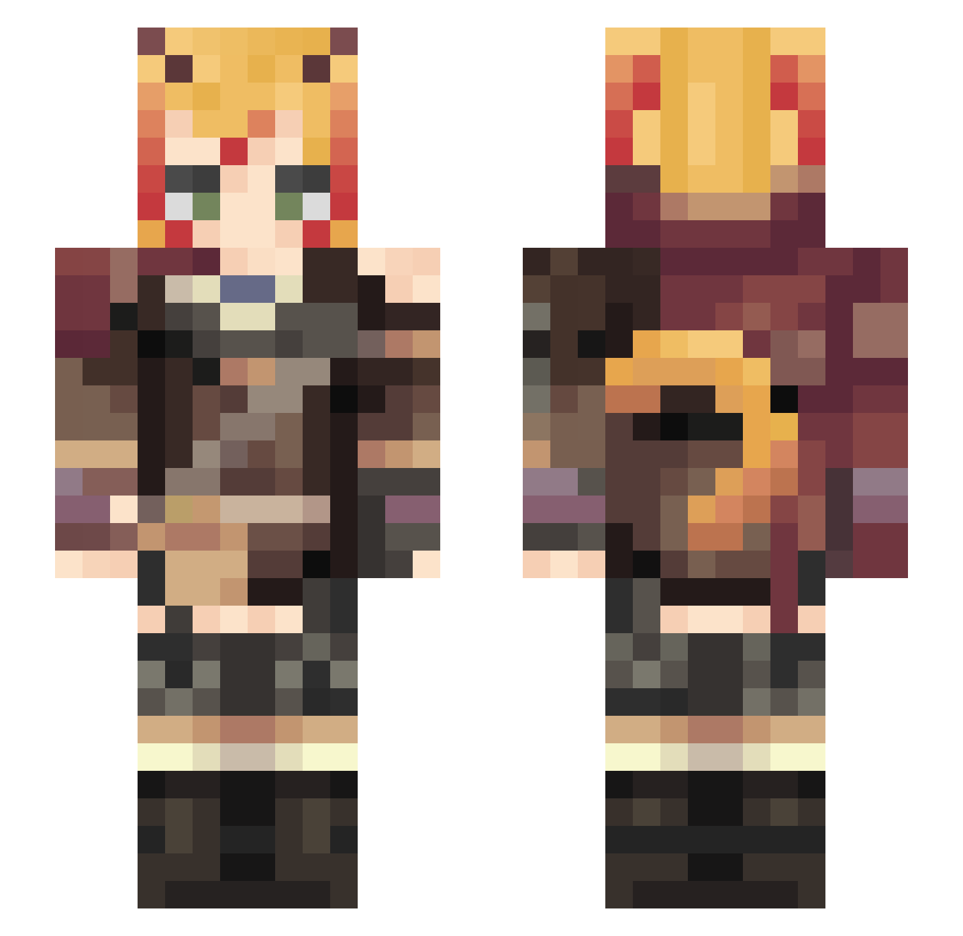 vampire_star Minecraft skin, front and back view