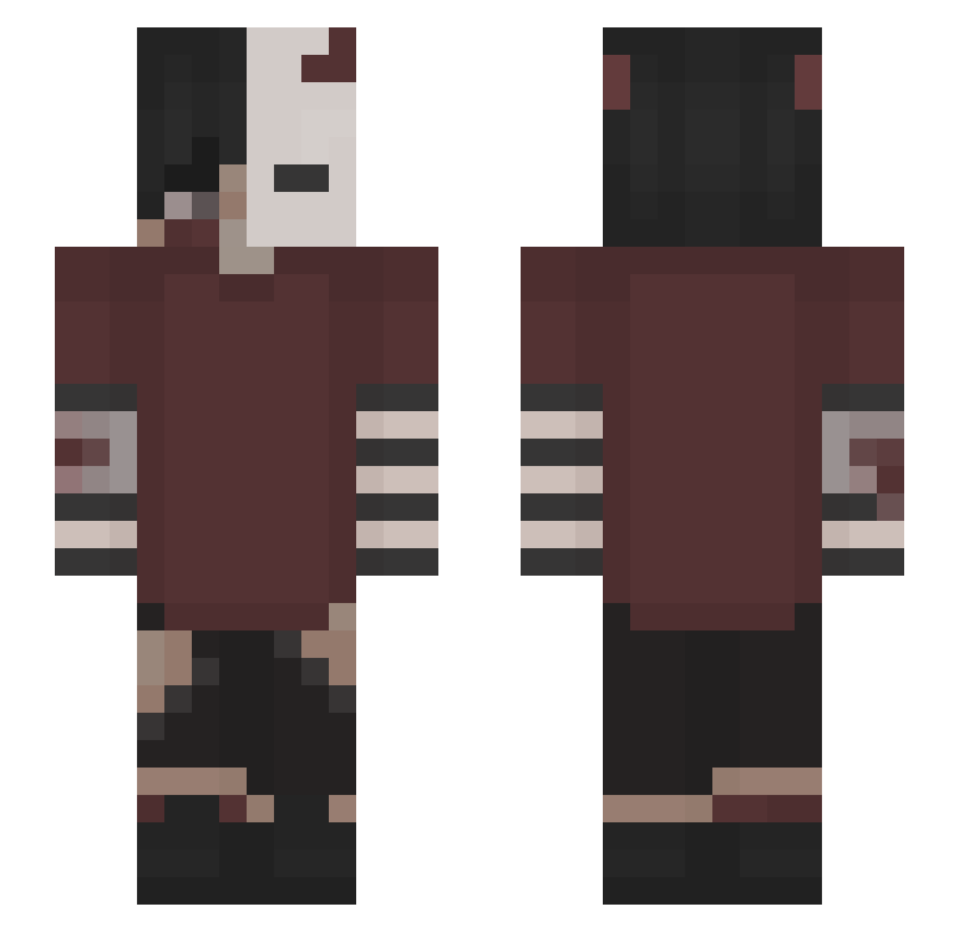 Reburst Minecraft skin, front and back view