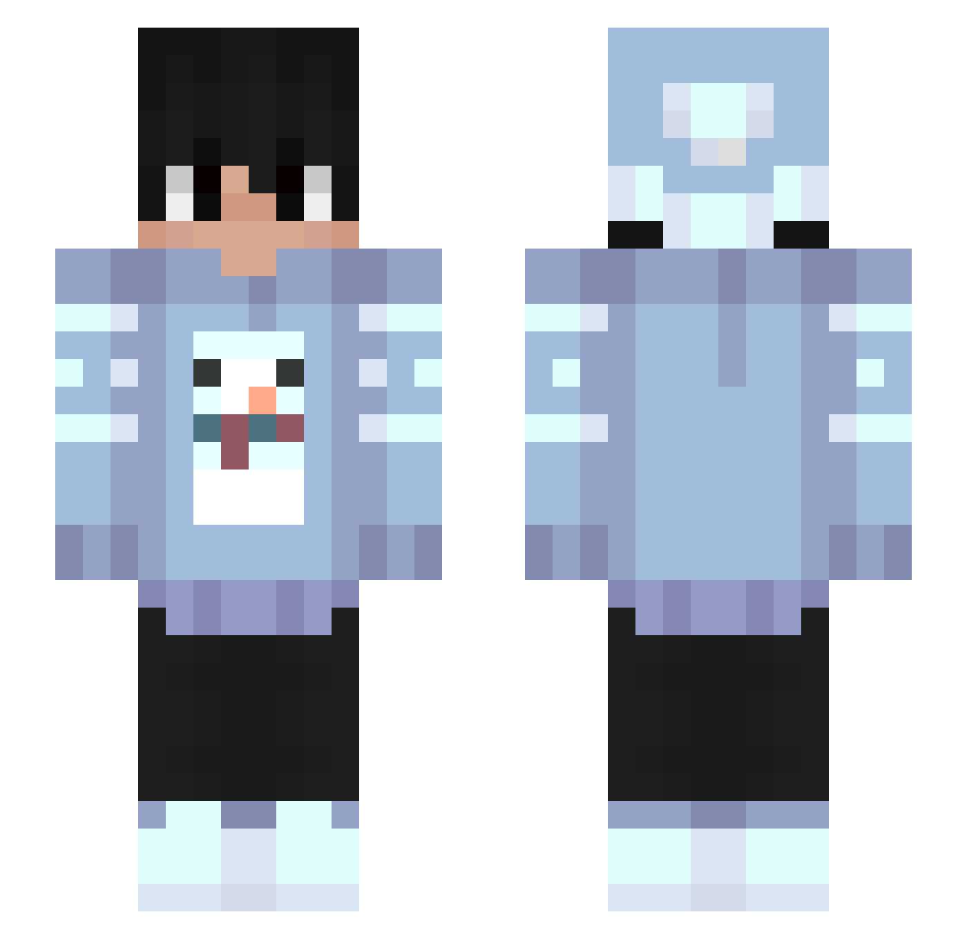 SamyCraft11 Minecraft skin, front and back view