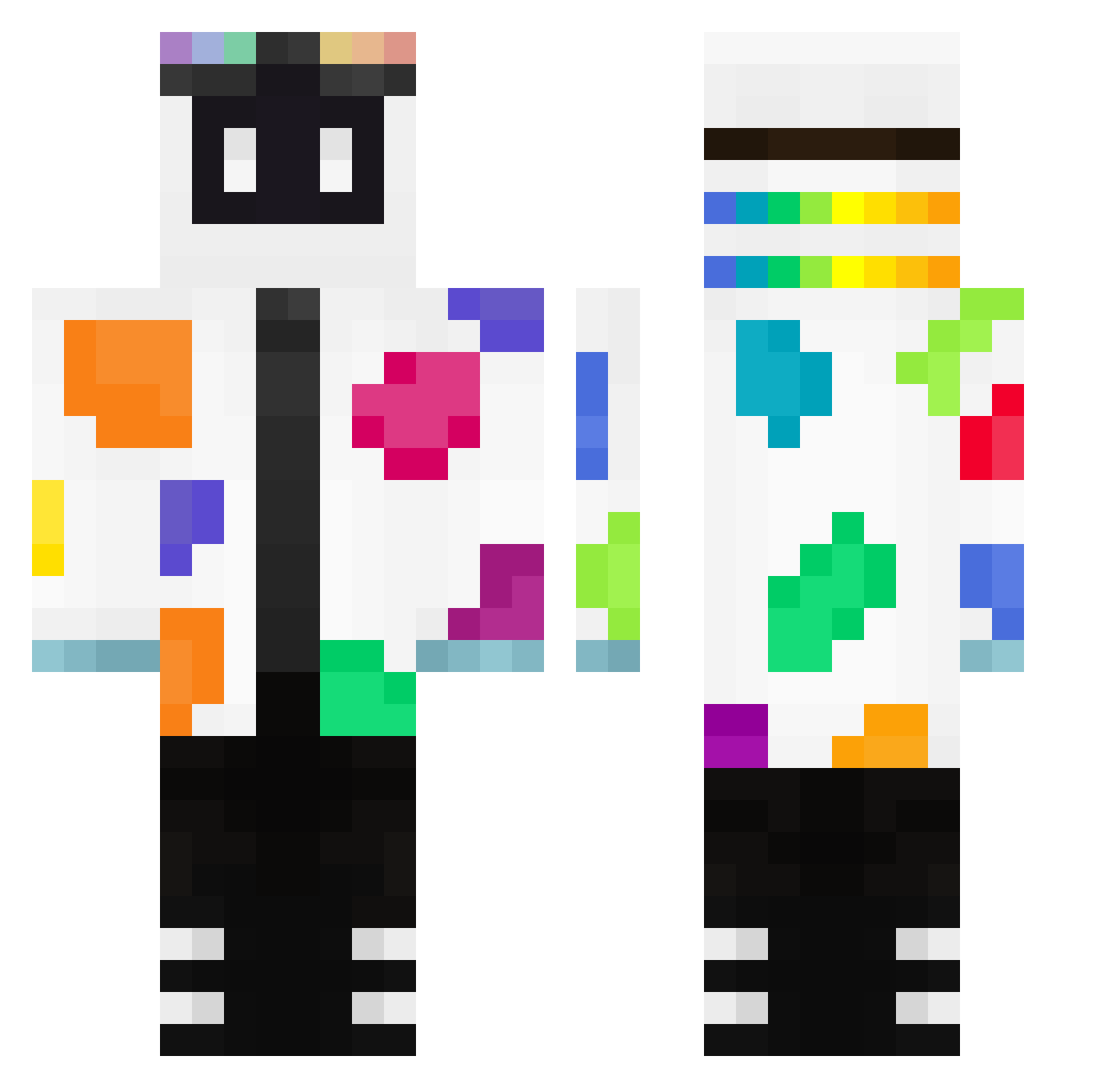 SOLE001 Minecraft skin, front and back view