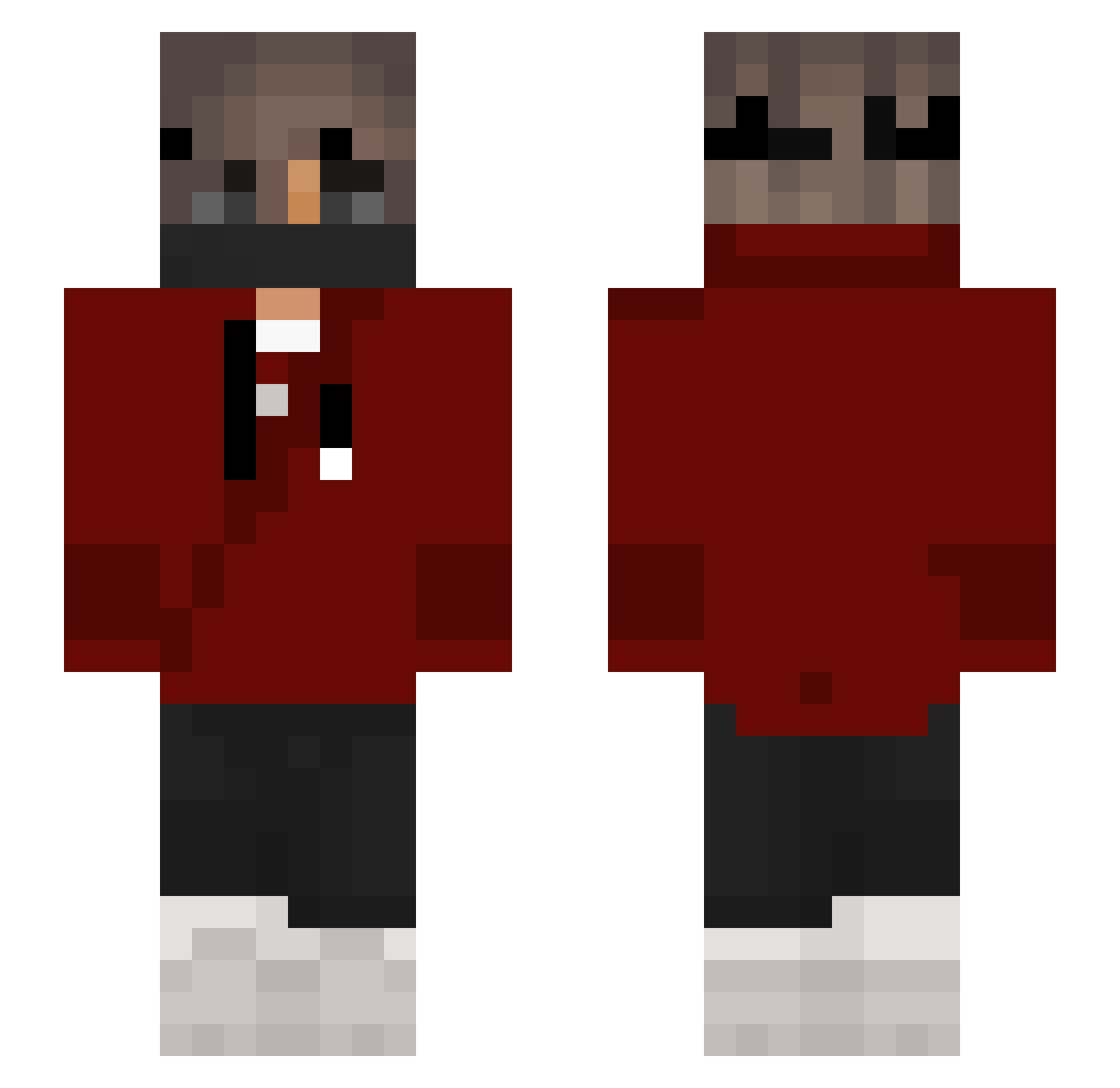 RyanSpooky Minecraft skin, front and back view