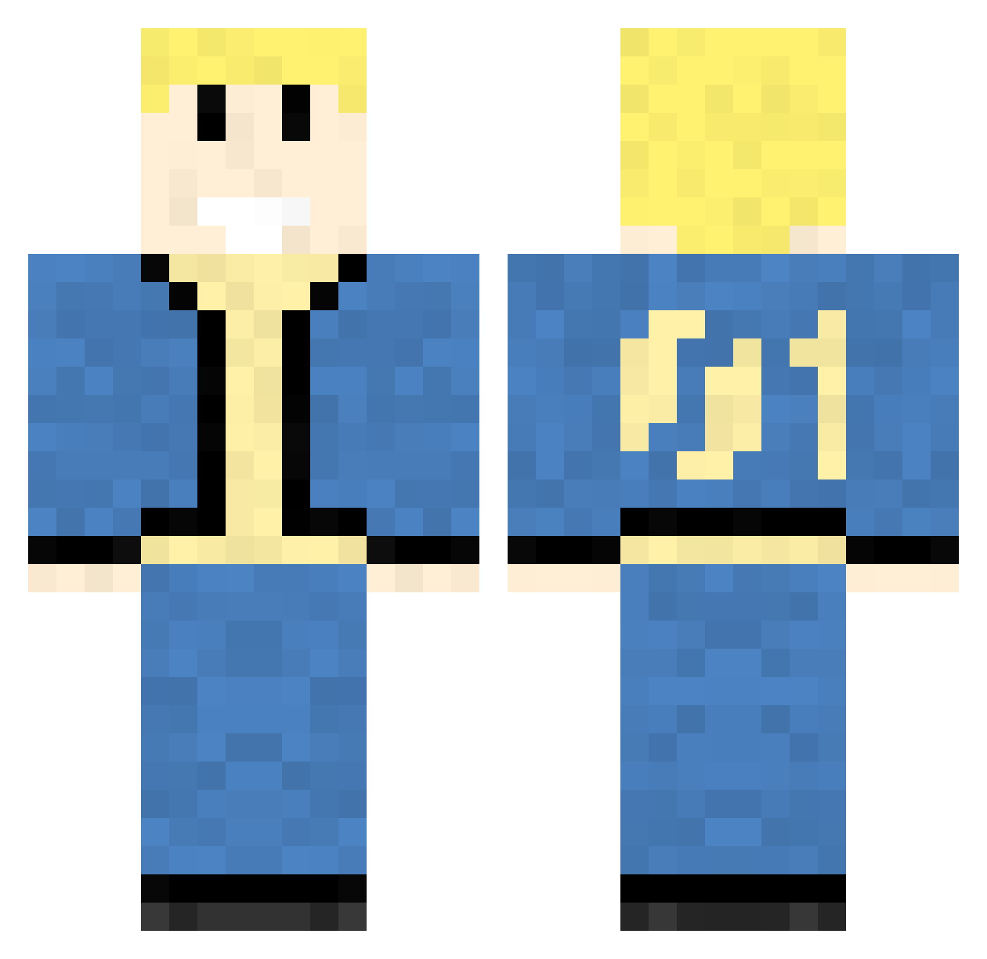 Virtu Minecraft skin, front and back view