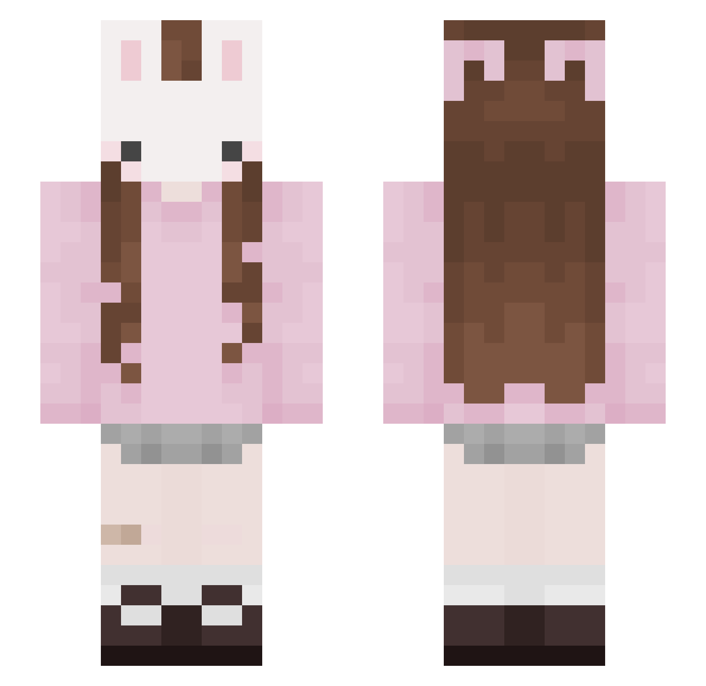 Filippa Minecraft skin, front and back view
