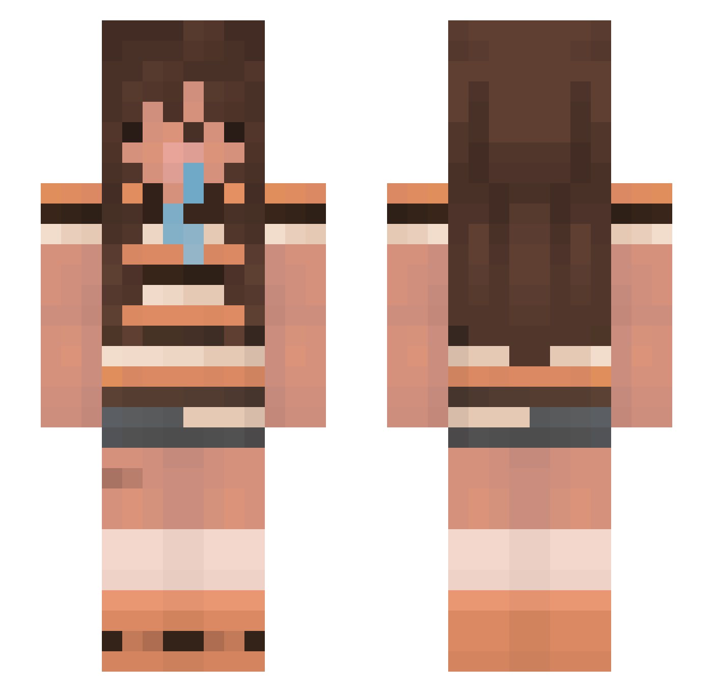 punnemoii Minecraft skin, front and back view