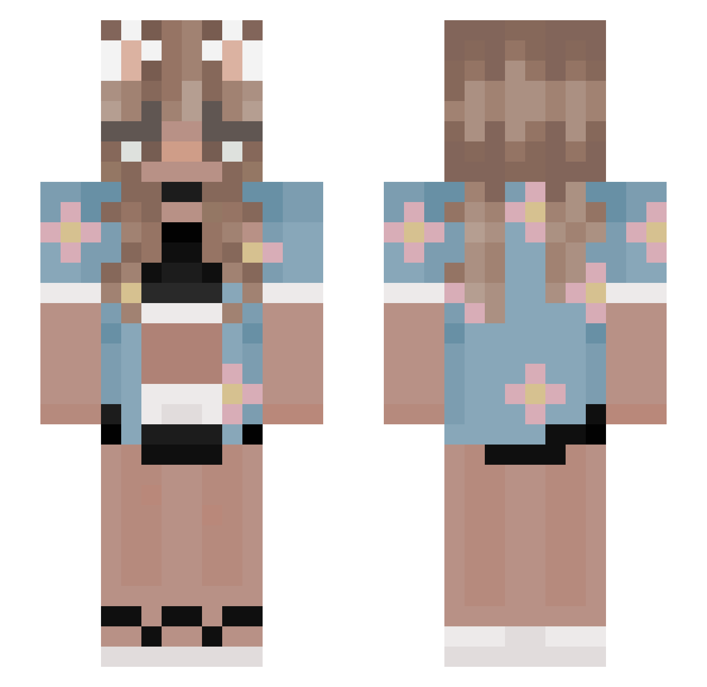 Reappears Minecraft skin, front and back view