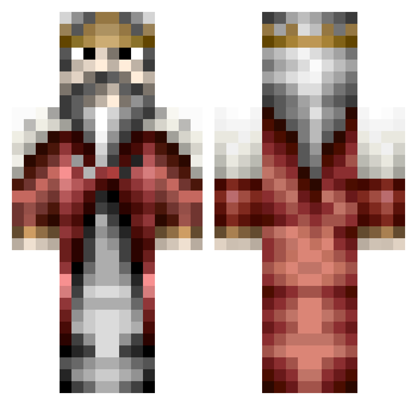 5cylus Minecraft skin, front and back view