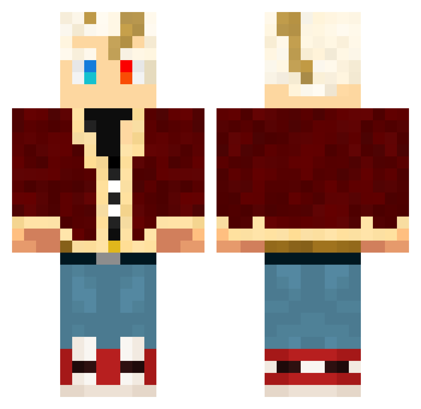 BelfegorGamer Minecraft skin, front and back view