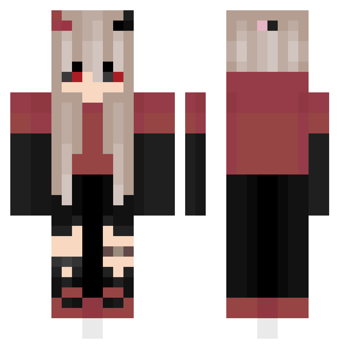 Suburbans Minecraft skin, front and back view