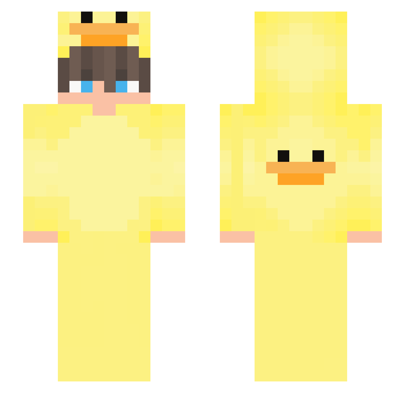 klypt Minecraft skin, front and back view