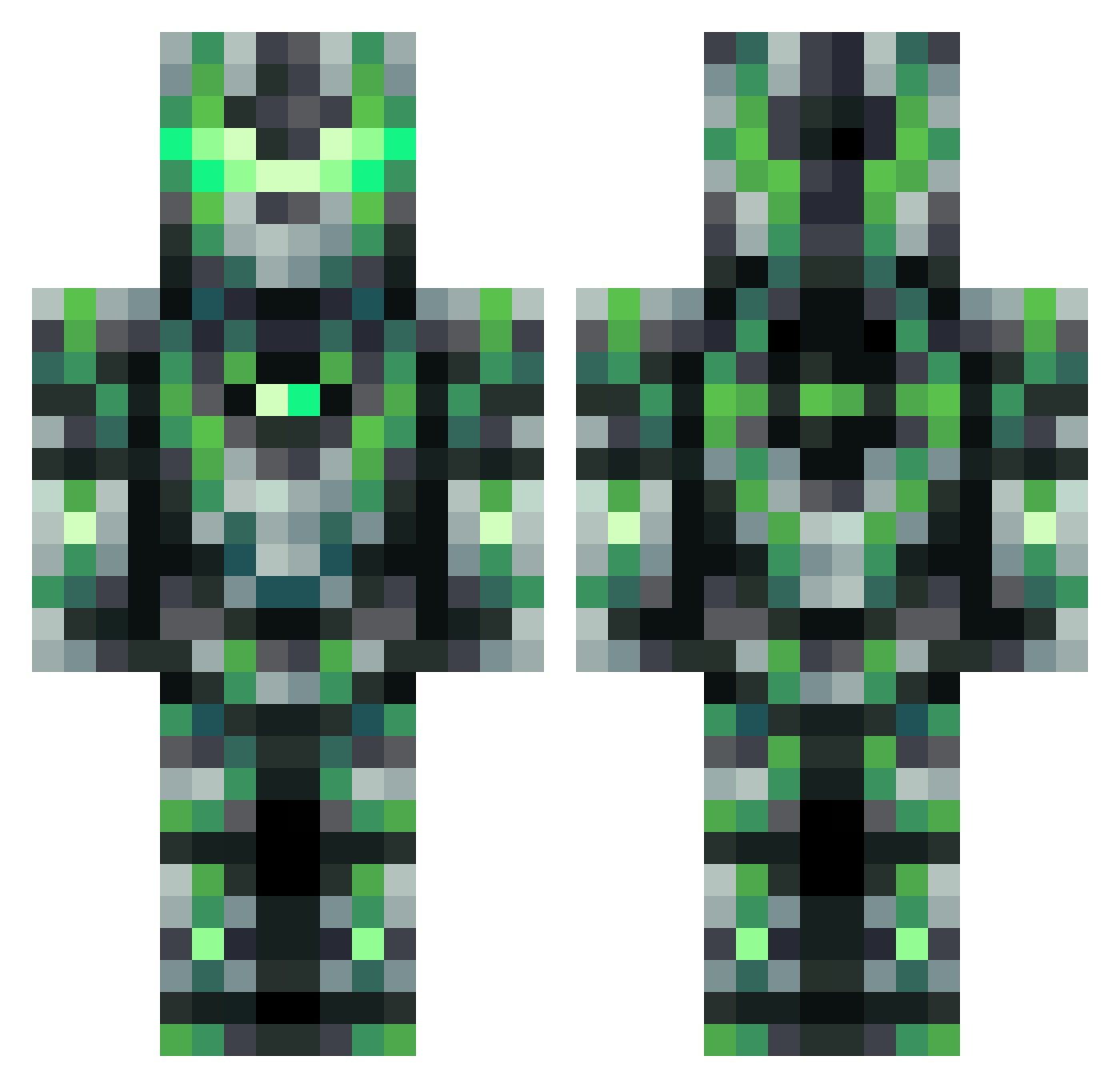 WIONNI Minecraft skin, front and back view