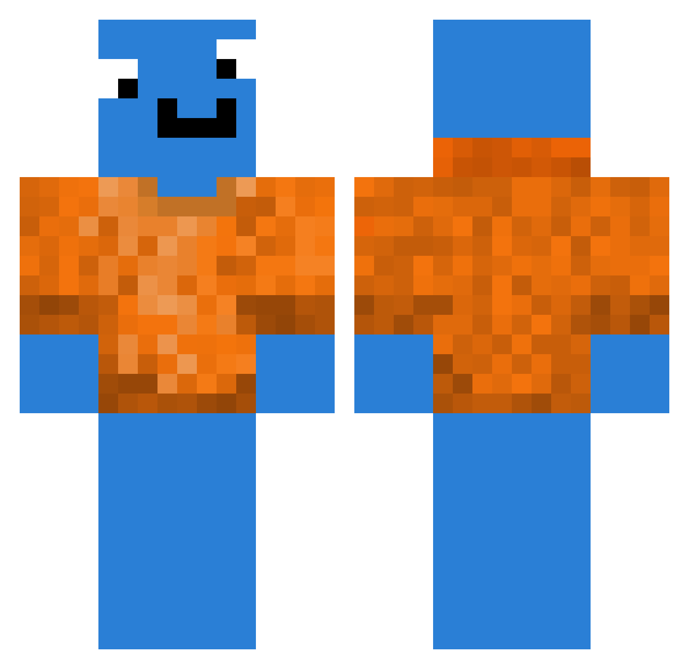 SuperDragonHeros Minecraft skin, front and back view