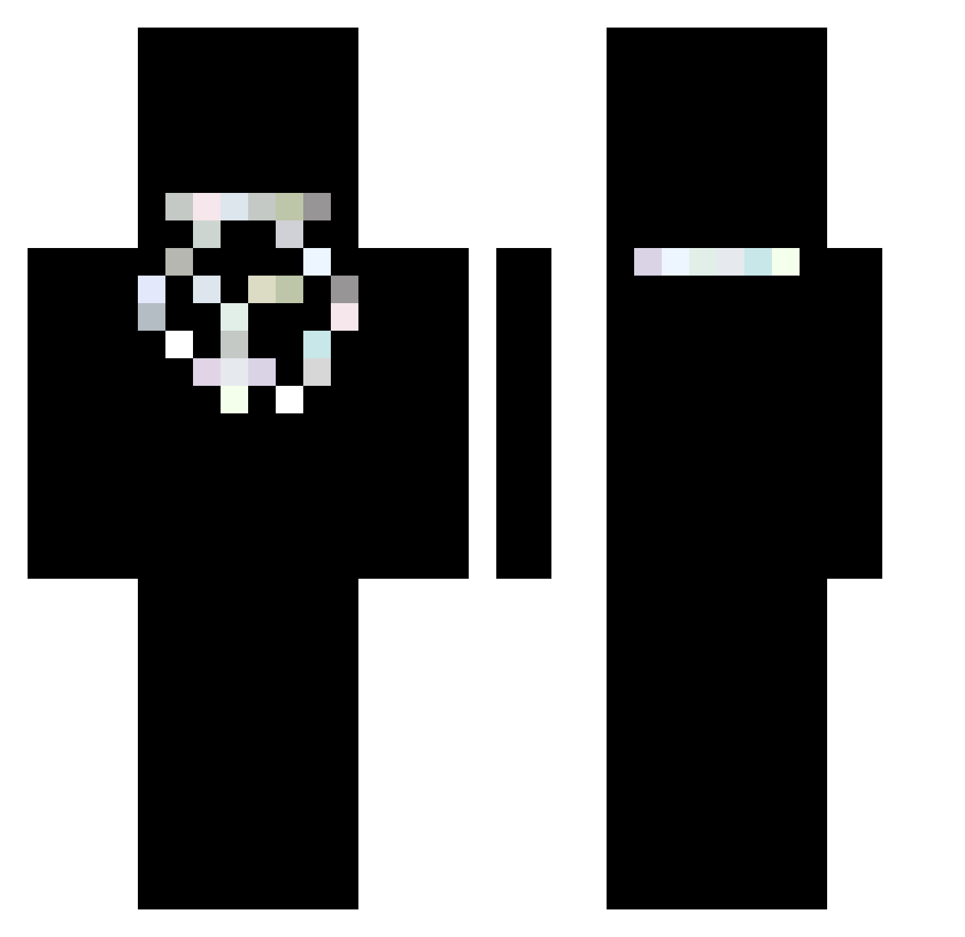 qNehv Minecraft skin, front and back view