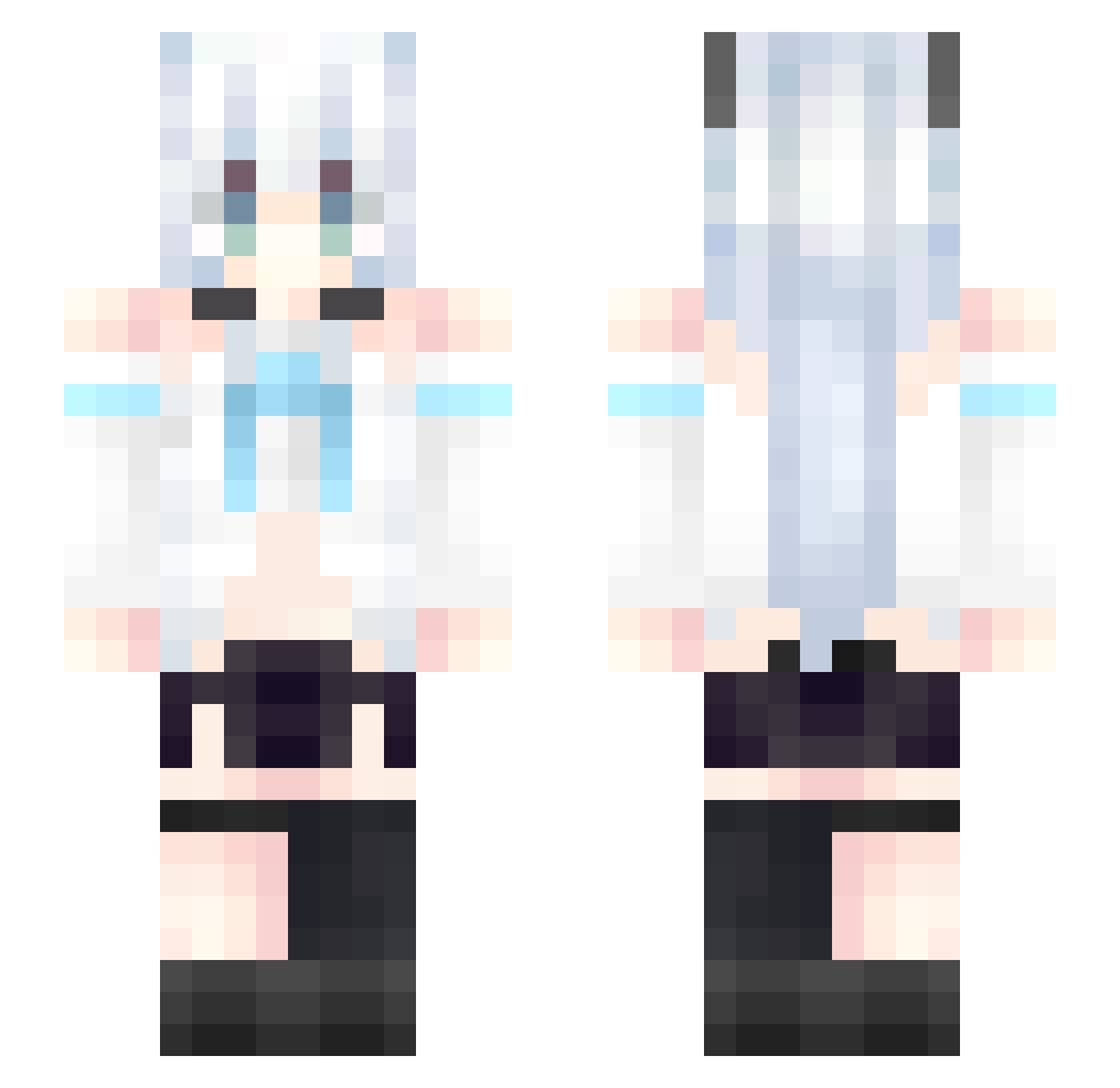 MukKil Minecraft skin, front and back view