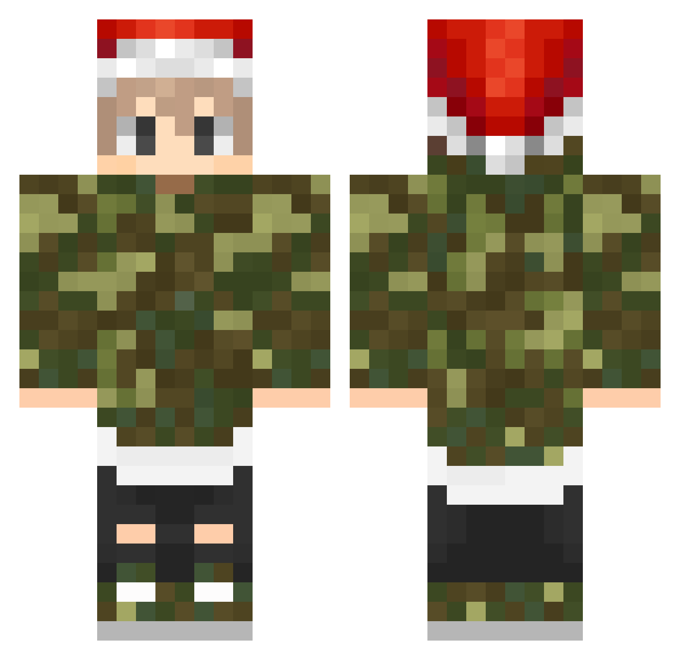 xTacTical Minecraft skin, front and back view