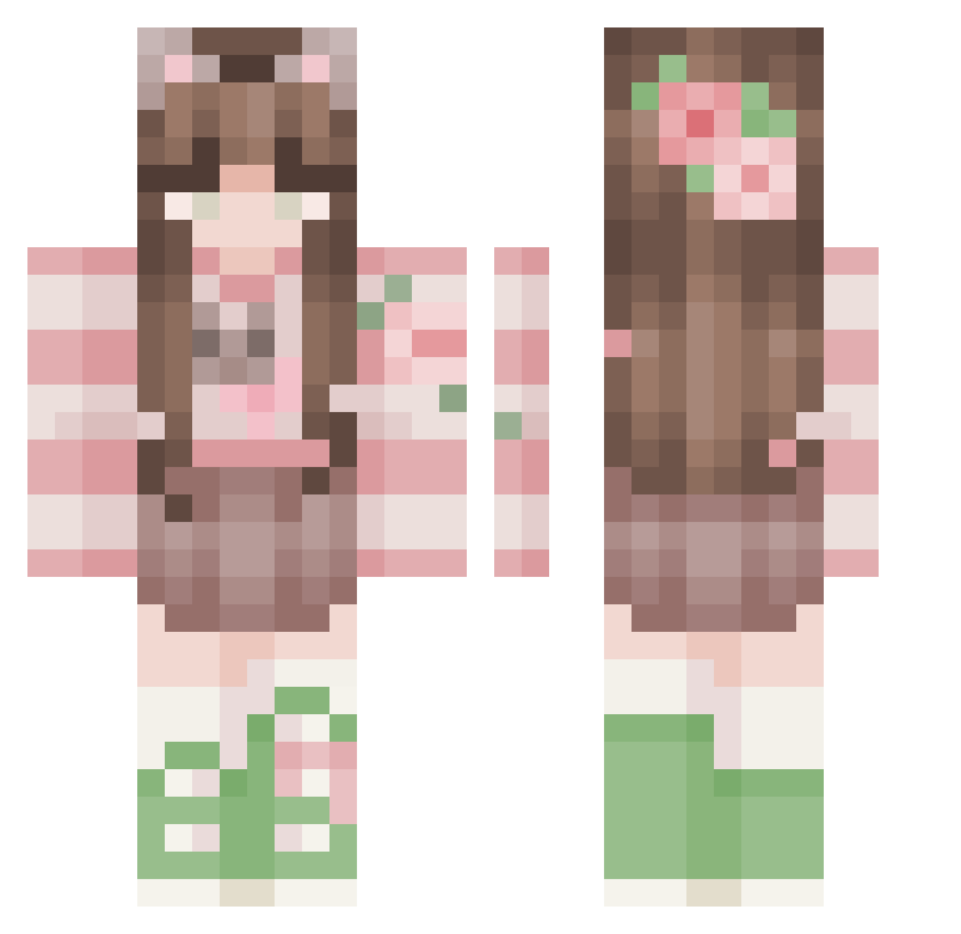 Rubie2023 Minecraft skin, front and back view