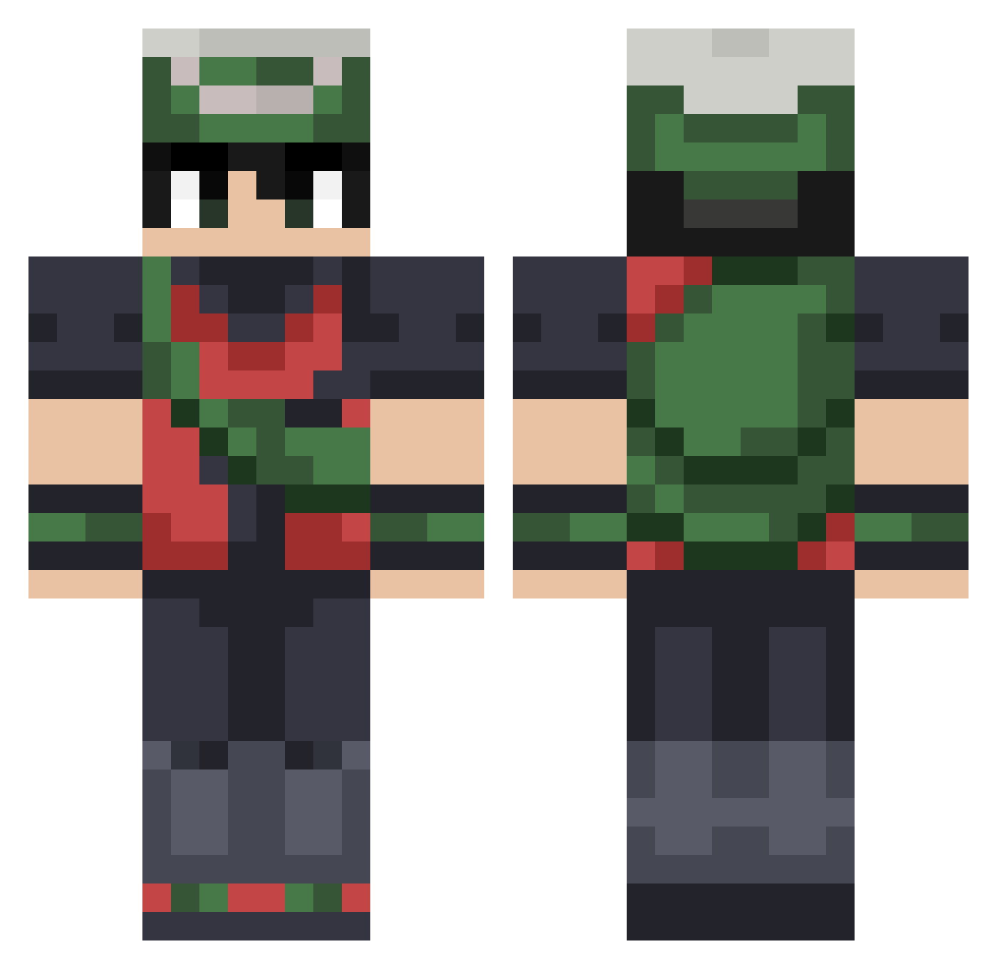 Razambuja Minecraft skin, front and back view