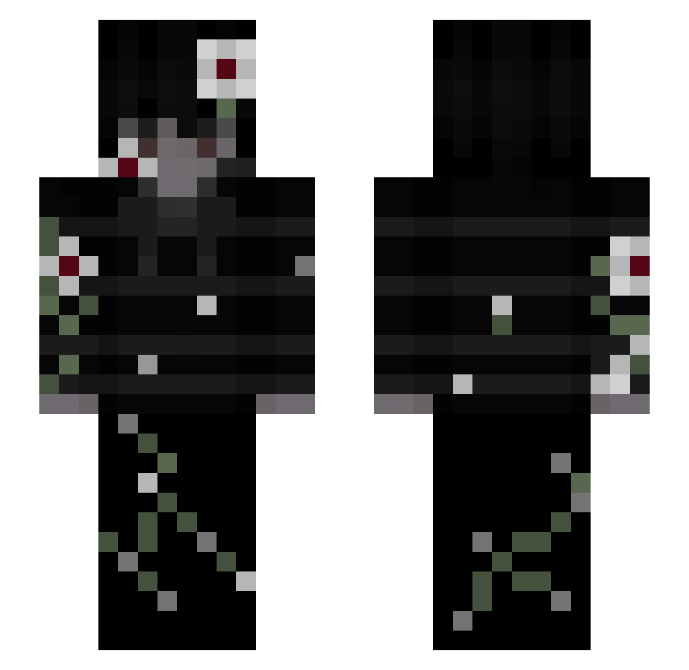 Kuzureru Minecraft skin, front and back view