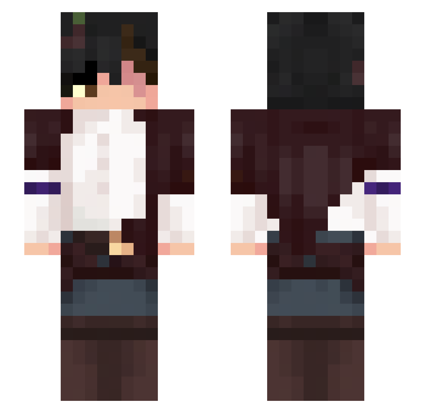 rtgher Minecraft skin, front and back view
