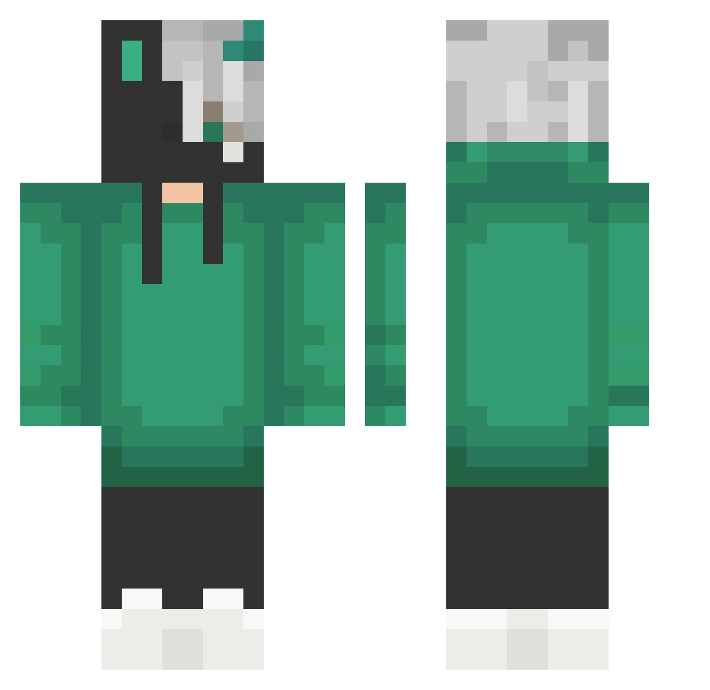 Kalentix Minecraft skin, front and back view