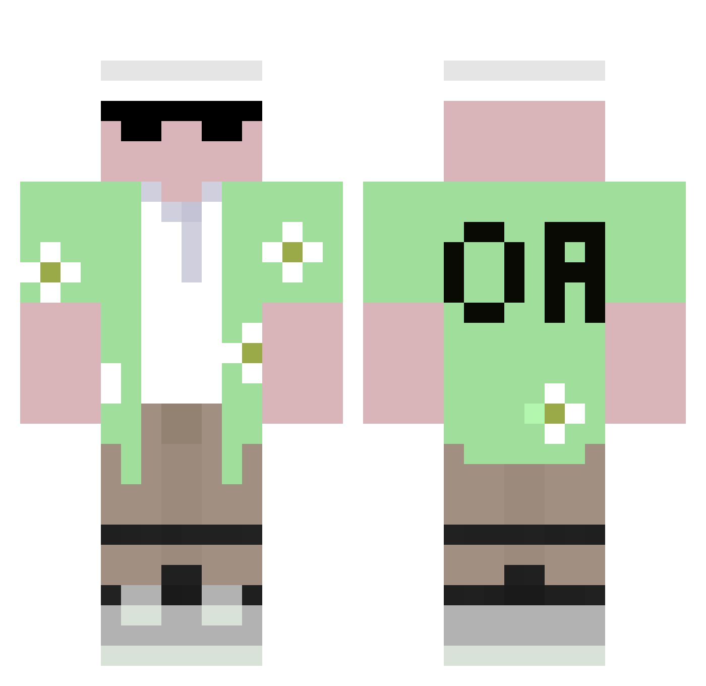 ARTABE Minecraft skin, front and back view